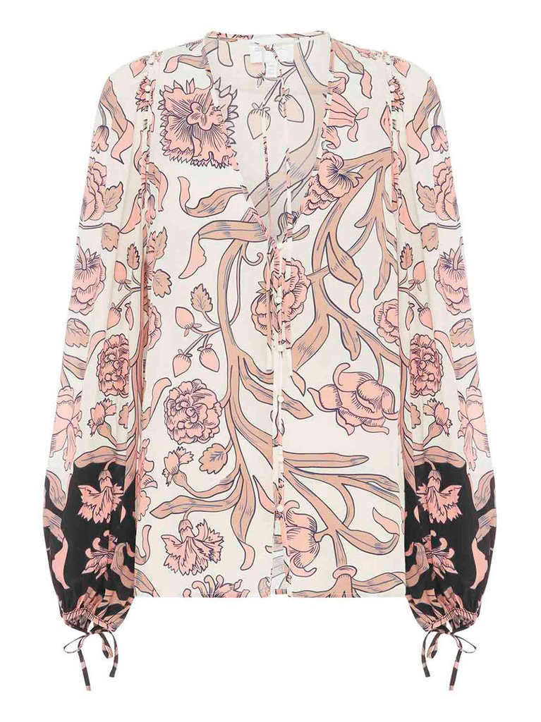 Alicante Blouse Rose - Floral Print Women's Blouse for Casual Wear & Summer Outfits