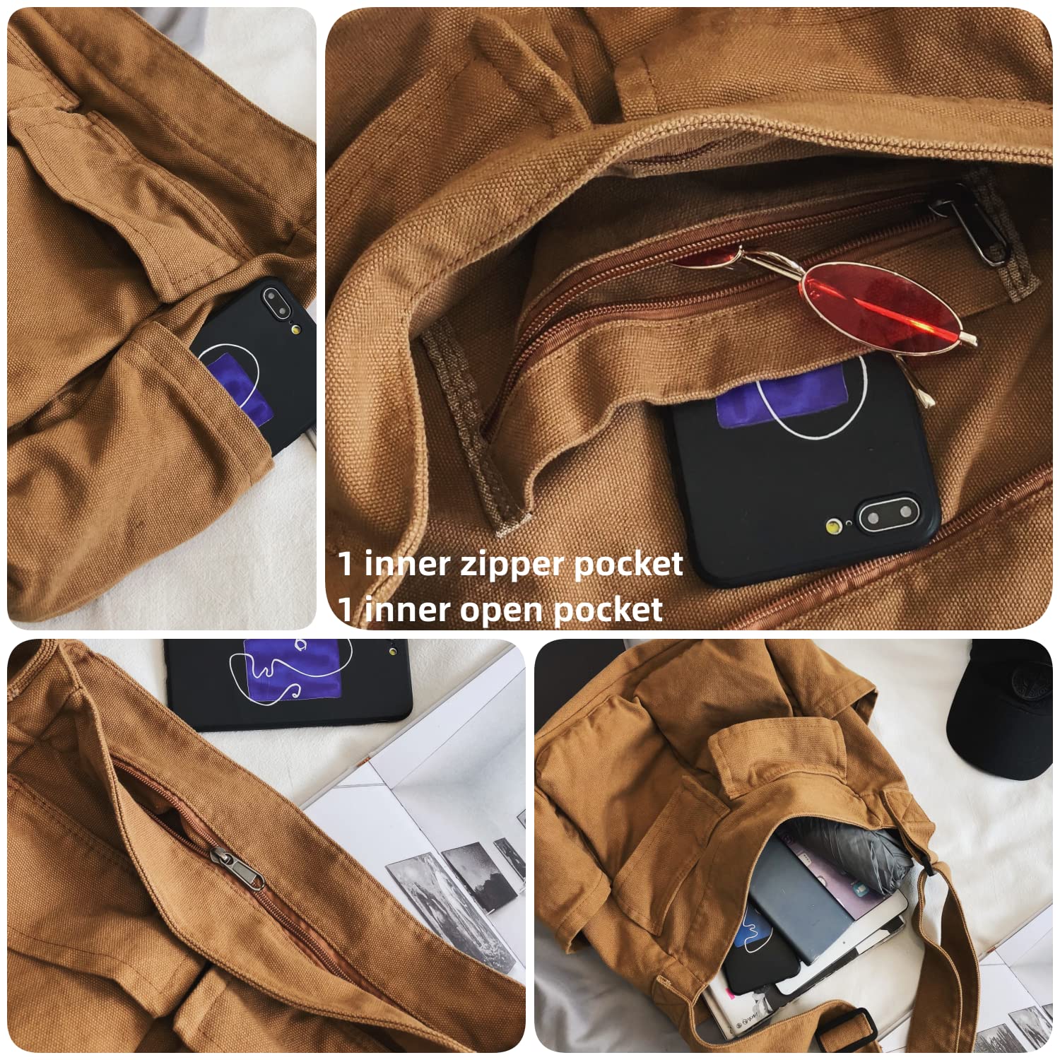 Stylish Unisex Canvas Hobo Crossbody Shoulder Bag - Casual Tote Purse for Women & Men | Perfect for Work, Travel & Everyday Use
