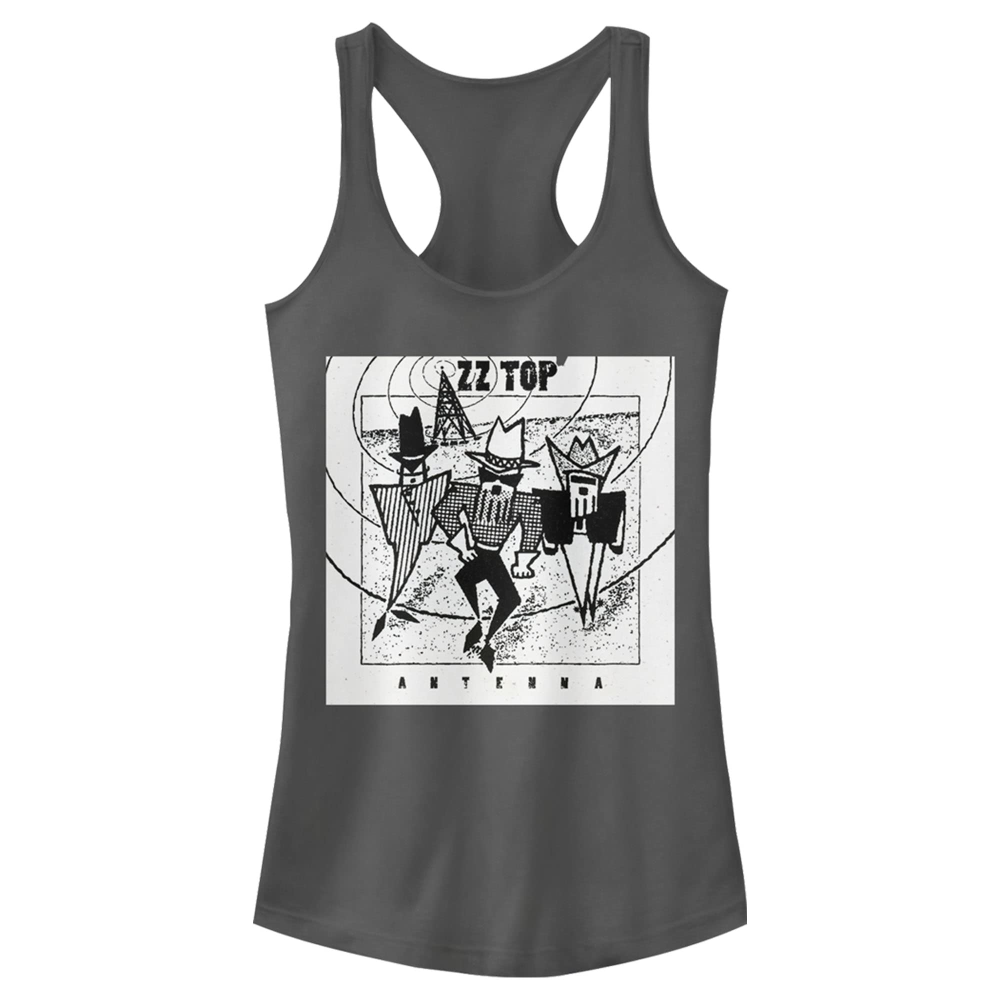 Junior's ZZ TOP Antenna Racerback Tank Top for Women - Vintage Band Graphic Tee - Comfortable Cotton Blend - Perfect for Concerts, Casual Wear & Summer Outfits