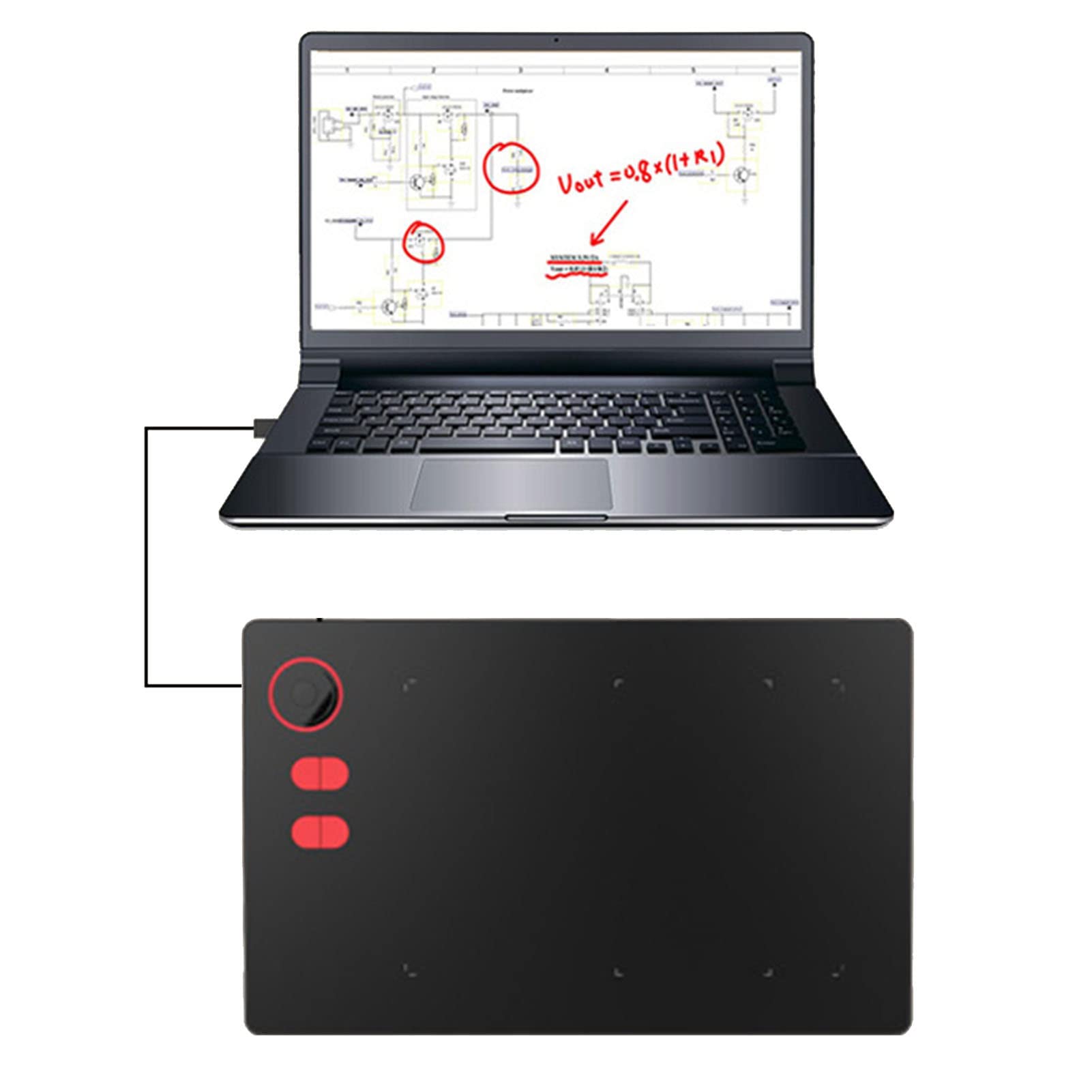 Digital Graphics Drawing Tablet with 8192 Pressure Levels & 233 RPS Report Rate - 4 Shortcut Keys for Windows, Mac OS X, Android - Perfect for Digital Art, Animation, Online Teaching & Remote Work