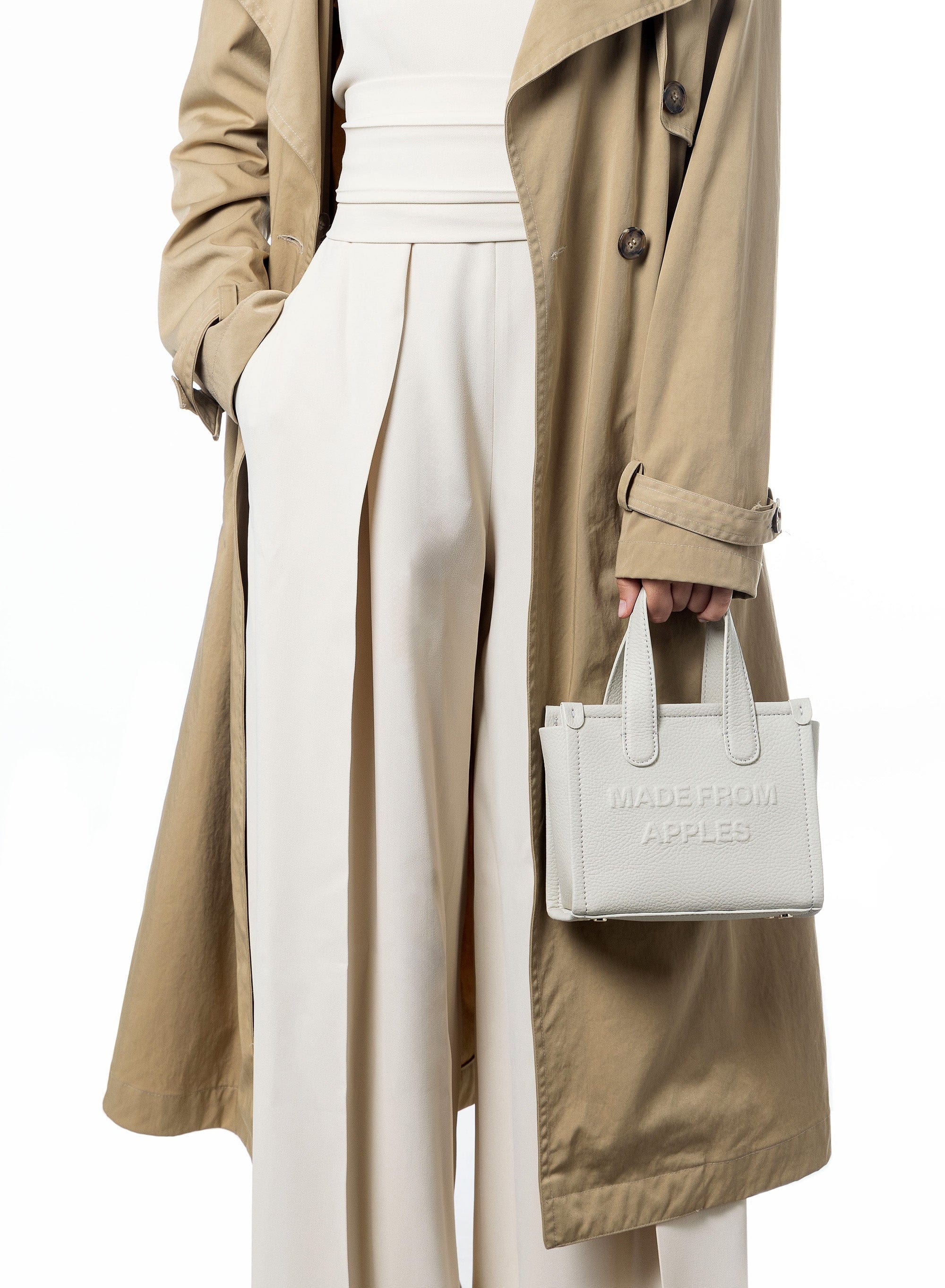 Alma S Apple Leather Vegan Tote Bag - Eco-Friendly Women's Handbag for Work, Travel & Shopping | Stylish & Durable Cloud Design