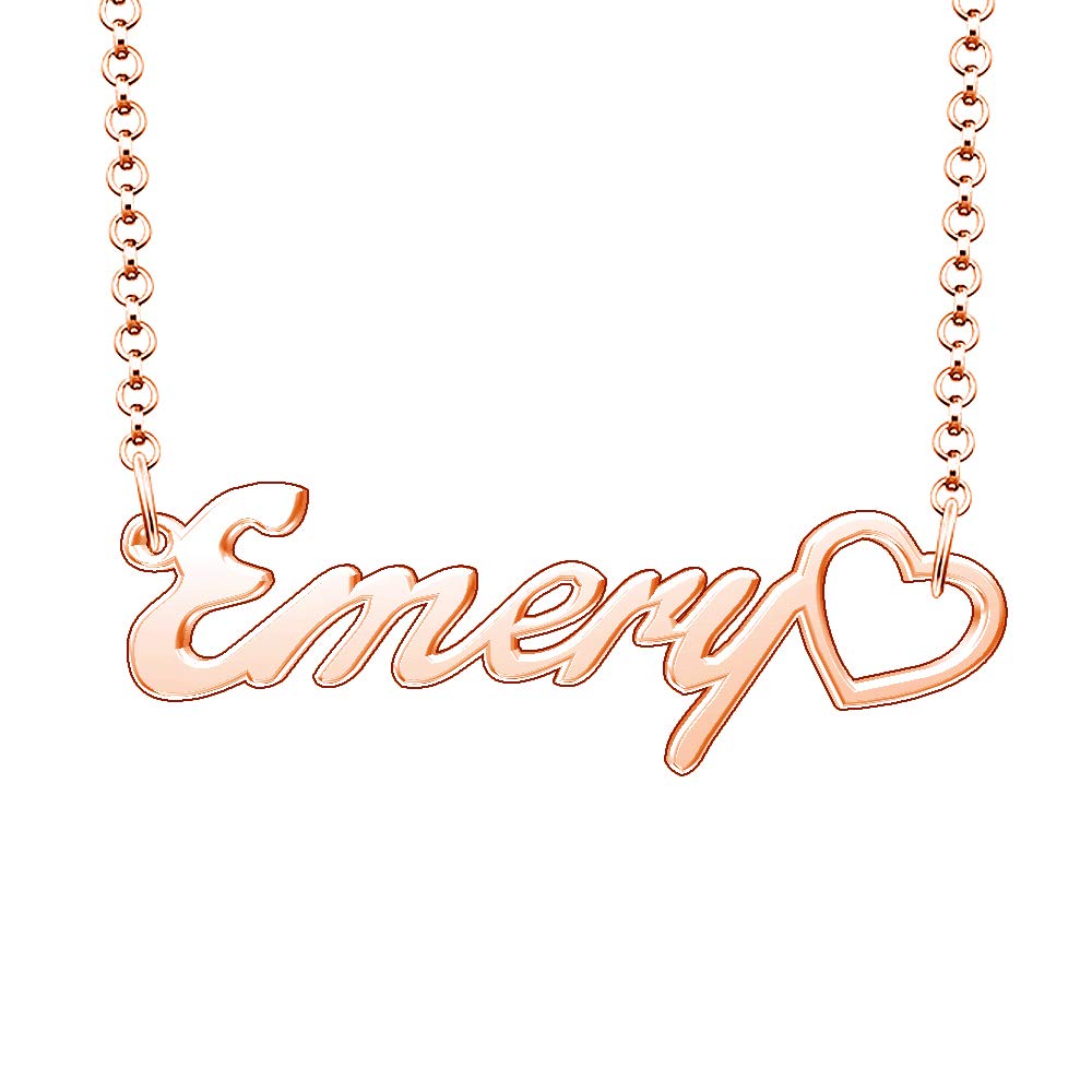 Personalized Rose Gold Plated Heart Pendant Necklace with Custom Name - Perfect Gift for Anniversary, Valentine's Day & Mother's Day Jewelry