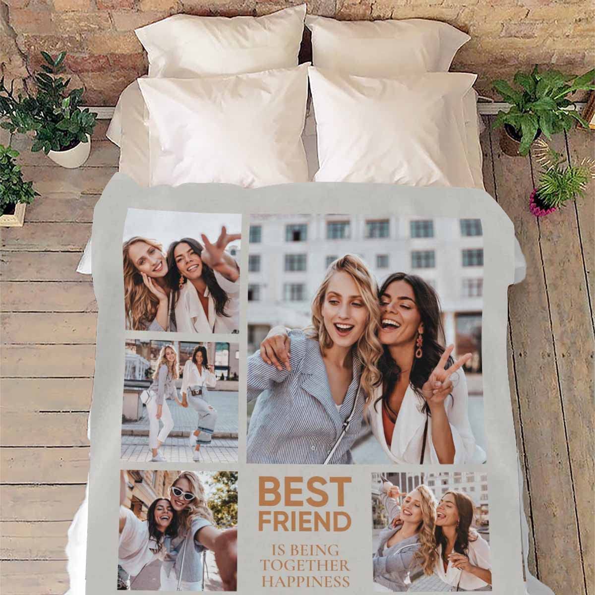 MyPupSocks Personalized Best Friend Blanket - Custom BFF Gift for Long Distance Friendship, 40x50 Soft Throw for Girls, Birthday, Cozy Nights, Movie Evenings, and Dorm Room Decor