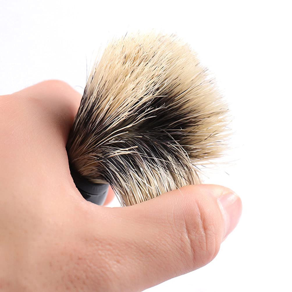 EXCEART Men's Shaving Brush Set - 4Pcs Ultra-Soft Silvertip Badger Bristle Shaving Brushes with Plastic Handle, Fine Bristle Hairbrush & Comb for Men, Perfect for Daily Grooming and Travel