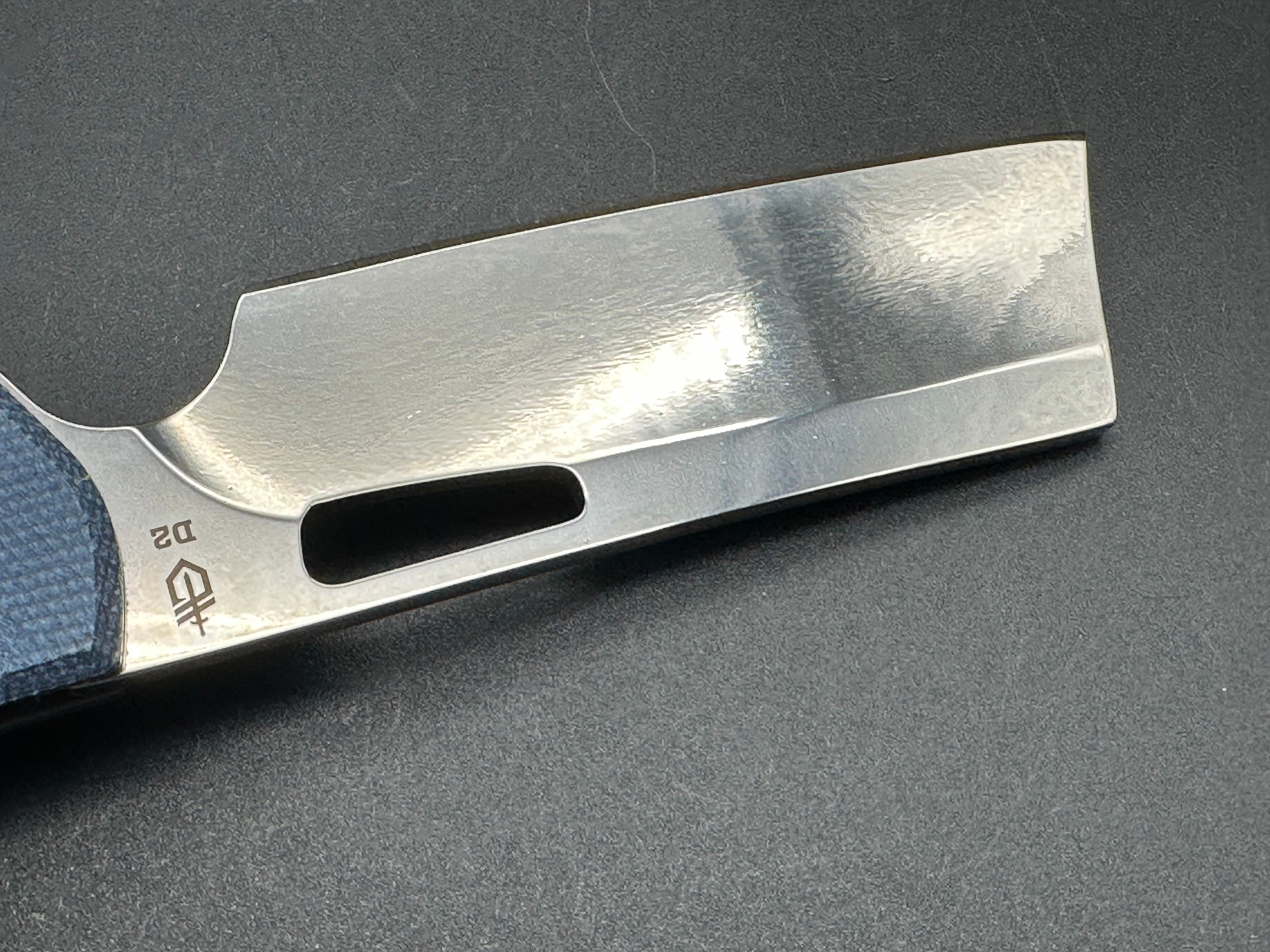 Gerber Flatiron Folding Knife - D2 Steel Blade, Blue Micarta Handle - EDC, Camping, Outdoor Survival & Everyday Carry Pocket Knife