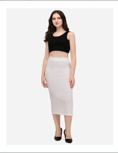 Best White Saree Shapewear Petticoat for Women - Seamless Slip Under Skirt for Comfort & Support - Perfect for Indian Dresses, Lehengas & Traditional Outfits