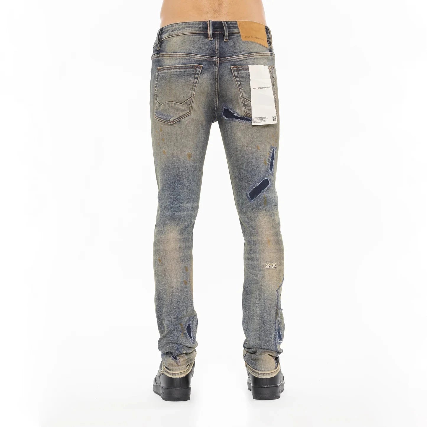 CULT OF INDIVIDUALITY Punk Super Skinny 601 Jeans for Women - Ivy Wash Distressed Denim Pants | Perfect for Concerts, Night Out and Edgy Street Style