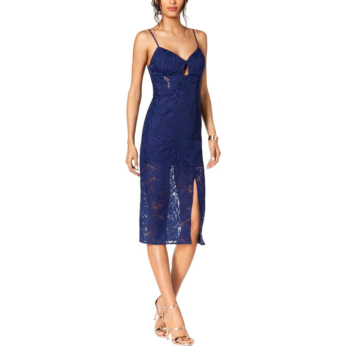 BCBGeneration Women's Floral Cutout Midi Dress - Summer Casual & Party Wear for Women | Perfect for Beach Vacations, Date Nights & Cocktail Parties