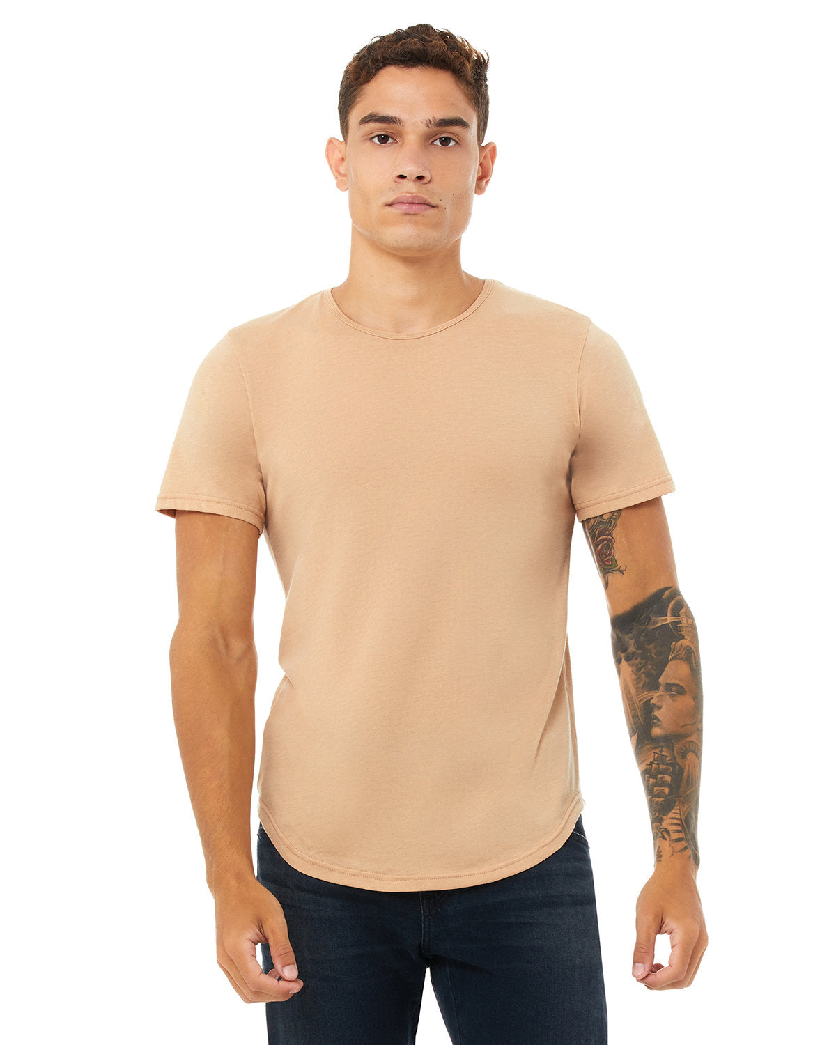 Bella + Canvas 3003C FWD Fashion Men's Curved Hem Short Sleeve T-Shirt - Soft Cotton Tee for Casual Wear, Gym & Everyday Outfits