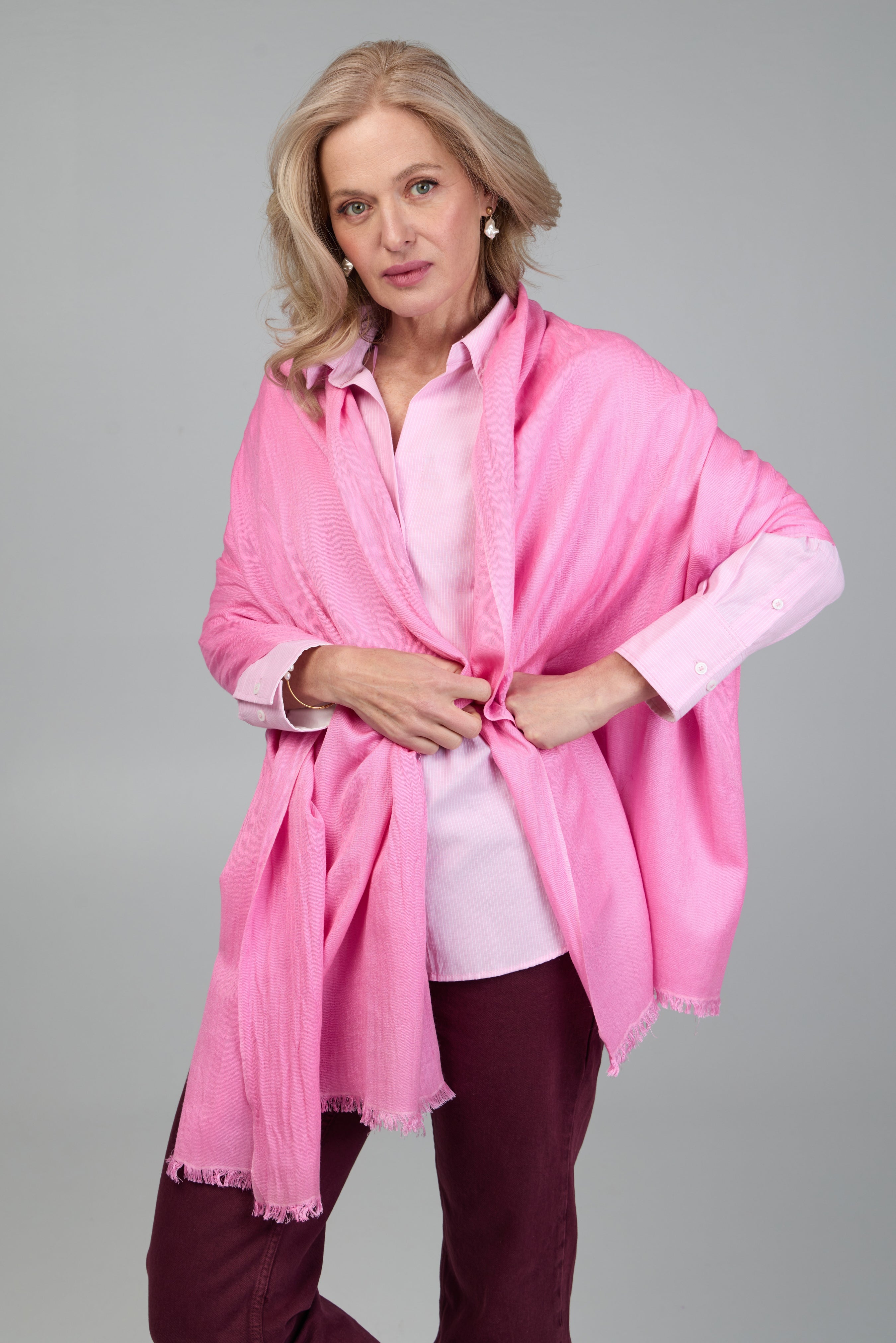 Luxury Fringed Cashmere Scarf for Women - Soft Winter Wrap Shawl - Perfect for Cold Weather, Office & Evening Outfits