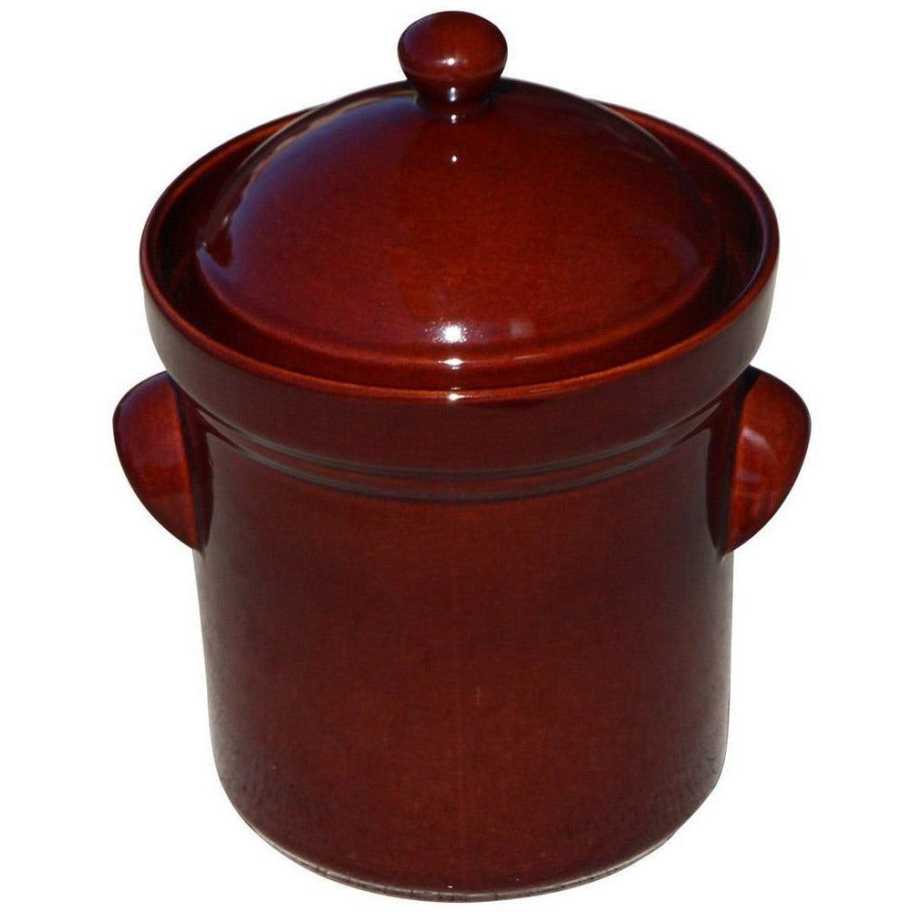 Miracle Boleslawiec 5L (1.3 Gal) Polish Stoneware Fermenting Crock Pot - Perfect for Sauerkraut, Pickles & Homemade Fermentation (Model MIME2105)