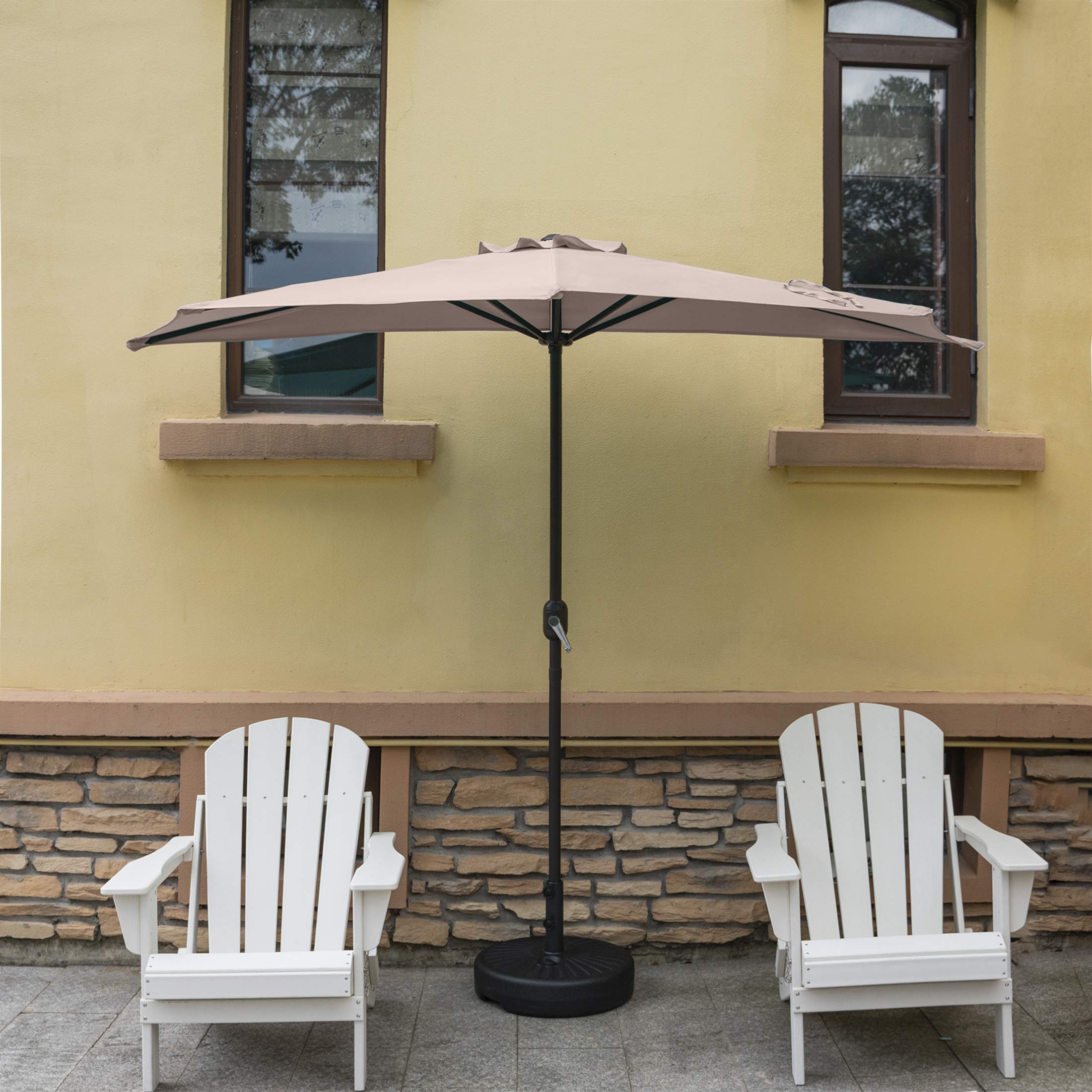 9 FT Outdoor Patio Umbrella with Weighted Base for Garden & Market