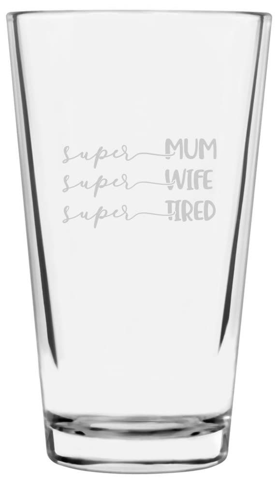 Super Mom 16oz Pint Glass - Perfect for Mother's Day Gifts & Relaxation