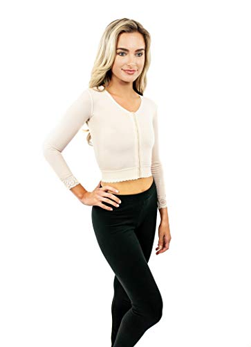 ContourMD Women's Compression Vest & Quarter Sleeve Shirt - Breathable Upper Body Support for Post-Surgery, Lymphedema & Workout Recovery - S24V