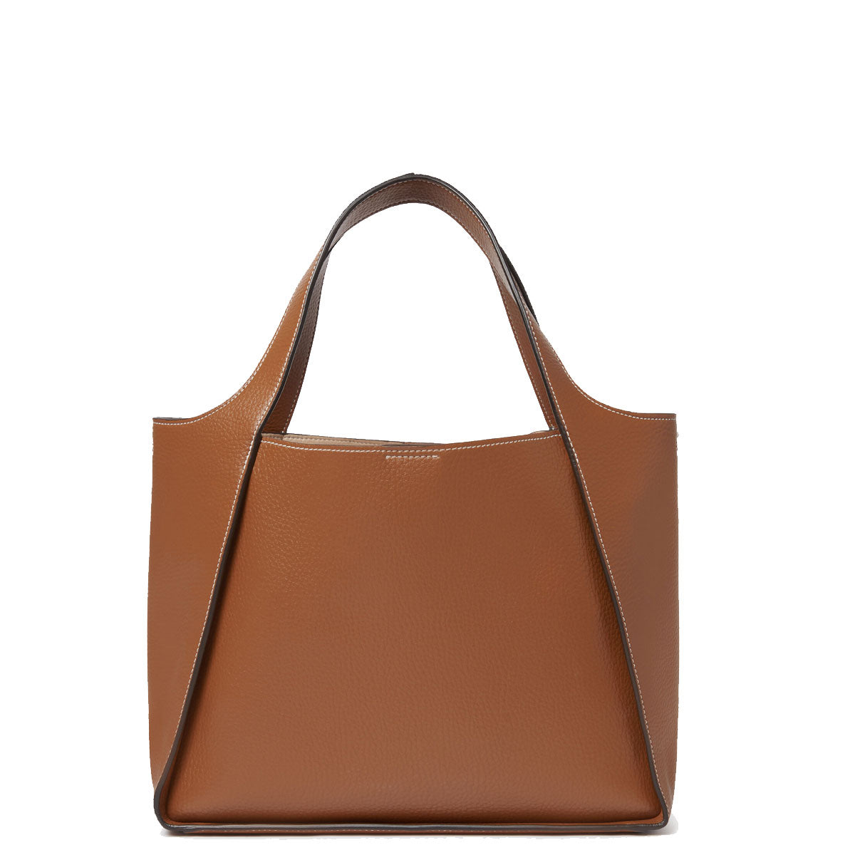 Stella & Dot Logo Tote Bag with Crossbody Strap, Genuine Leather, Pecan Brown - Perfect for Work, Travel, and Everyday Use