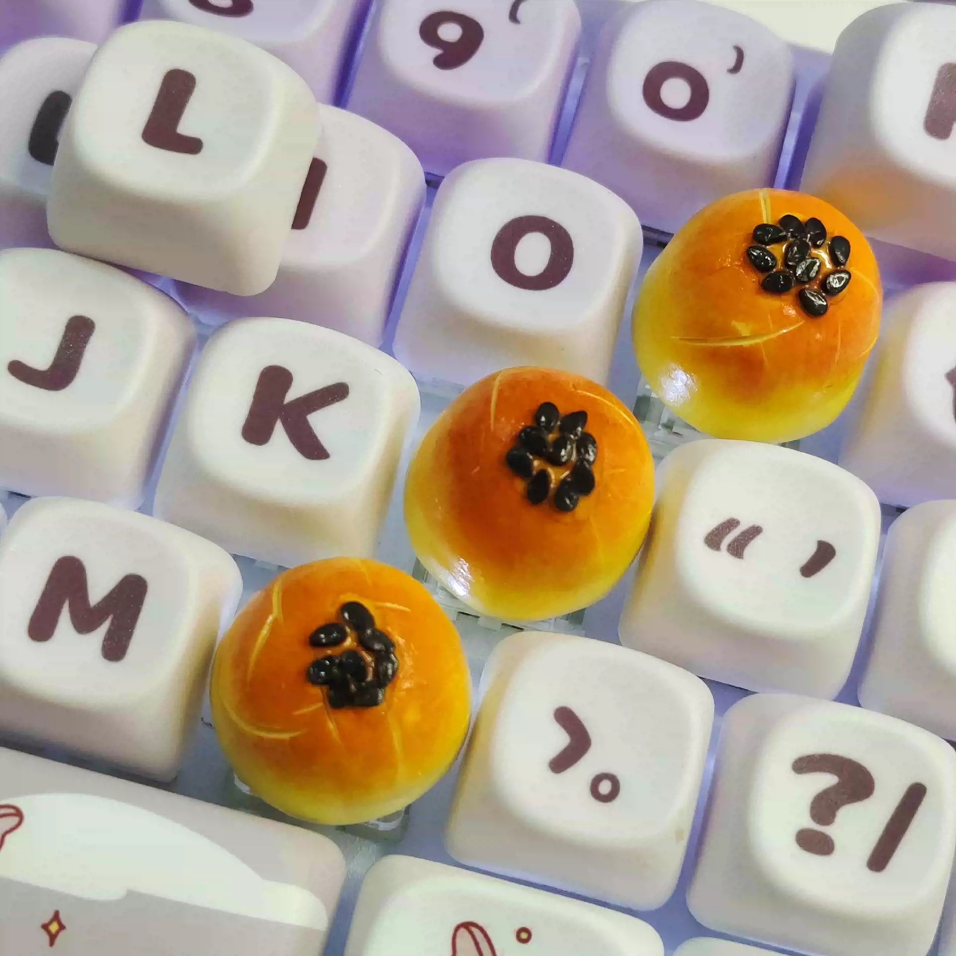 Handmade Resin Clay Food Collection Keycaps - Custom Stone Plastic Clay Artisan Keycaps for Mechanical Keyboards | Unique Keyboard Decor for Gaming & Office Use