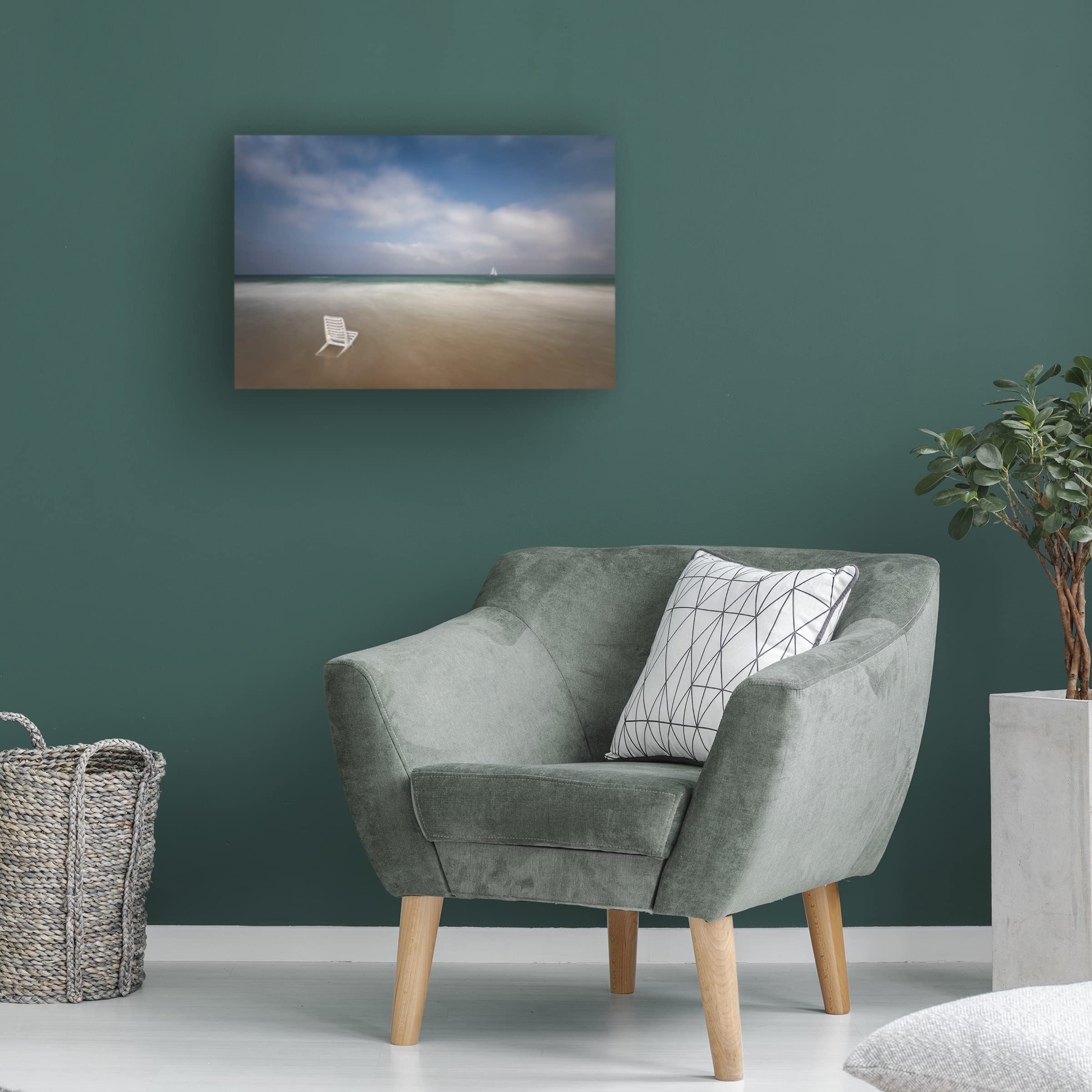 Trademark Fine Art 'Sail Away' Canvas Wall Art Print by Azriel Yakubovitch - Nautical Beach Decor for Living Room, Bedroom & Office
