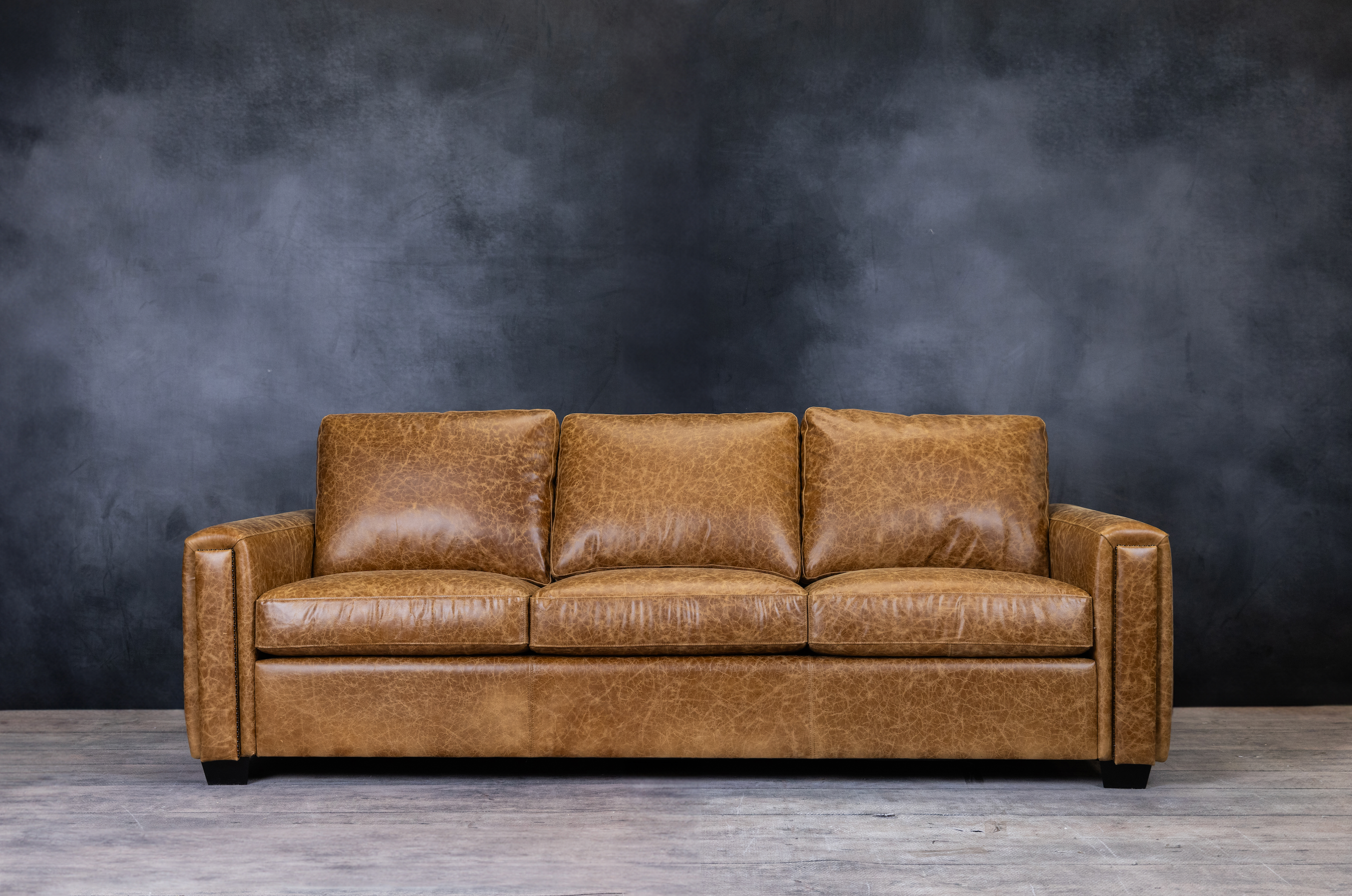 Premium Genuine Leather Sofa - Oregon Handcrafted Modern Living Room Couch for Home & Office Comfort - Perfect for Relaxing, Entertaining & Stylish Decor