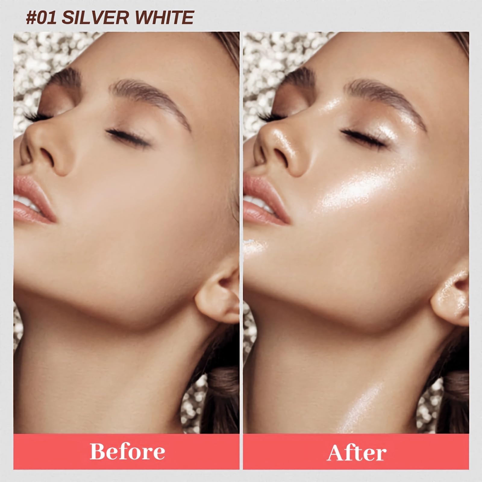 **Pearl White Hydrating Shimmer Body Oil - Long Lasting Liquid Luminizer & Non-Sticky Glow for Face & Body | Women's Shimmer Makeup & Highlighter for Parties, Festivals & Special Occasions**