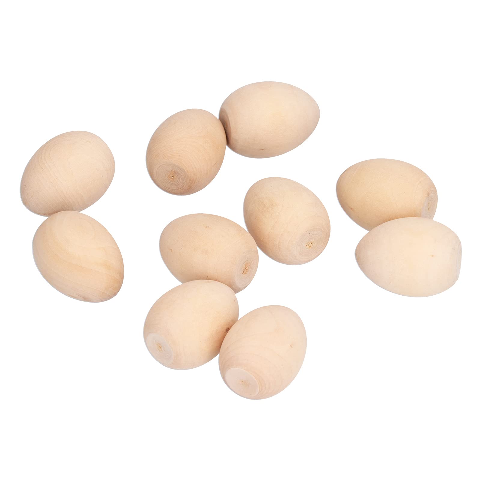 10Pcs Unpainted Wooden Easter Eggs DIY Craft Kit - Natural Wood Fake Eggs for Painting, Easter Decorations, Basket Fillers & Party Favors - Perfect for Easter Hunts, Home Decor and Gift Giving