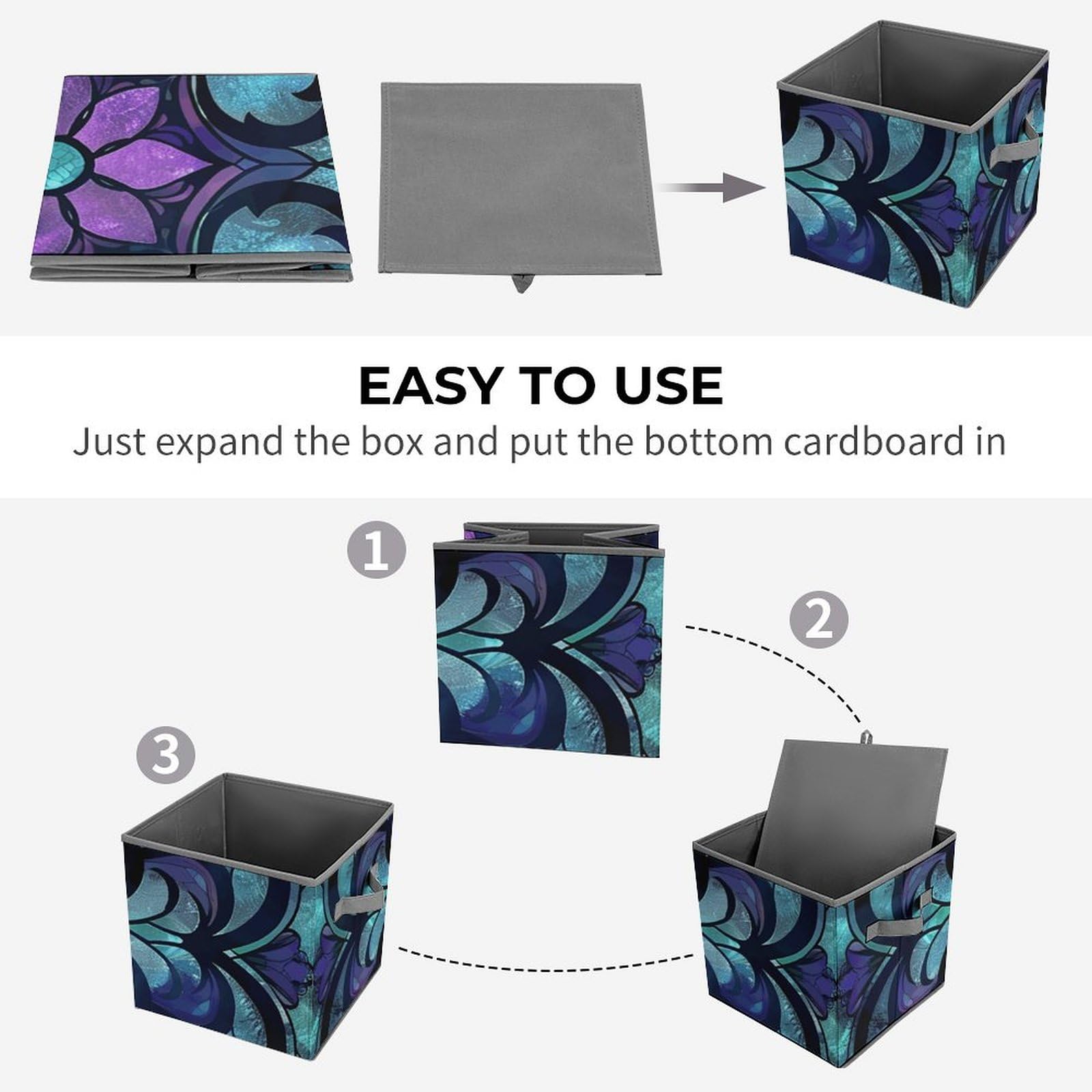 Large Collapsible Storage Bins with Handles - 10.6