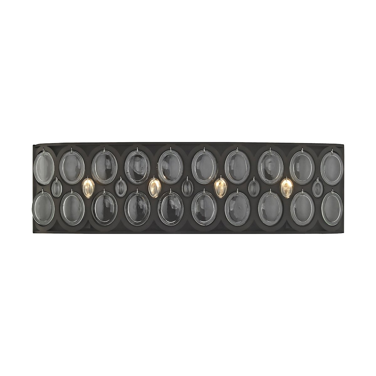 Serai 4-Light Vanity Sconce in Oil Rubbed Bronze with Clear Soda Bottle Glass - Perfect for Bathroom Mirror Lighting, Bedroom Wall Decor & Vintage Style Home Improvement