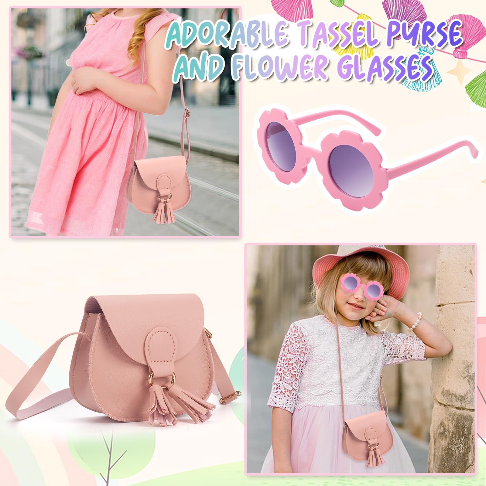 **Girls Crossbody Purse for Kids Age 2-14 | Cute Tassel Shoulder Bag for Toddler & Little Girls | Perfect for School, Travel & Playdates**