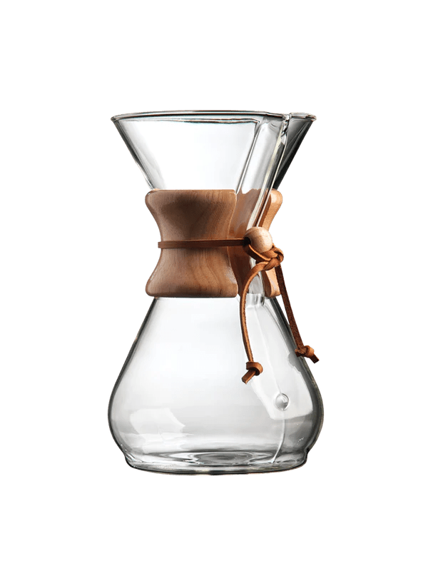 Chemex Eight Cup Classic Coffee Maker - Pour Over Glass Coffee Brewer for Home & Office Use