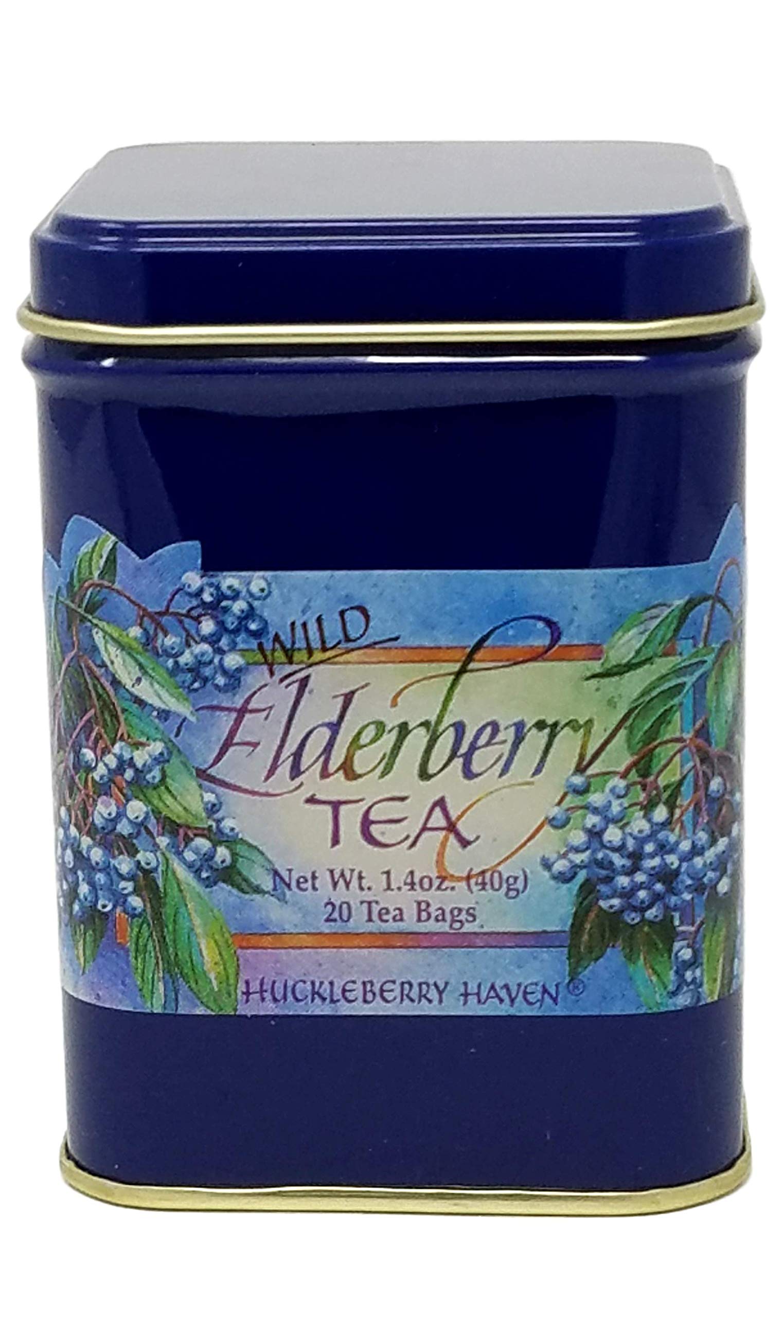 Organic Wild Elderberry Tea Bags - Huckleberry Haven (20 Count) - Immune Support & Antioxidant Boost for Cold & Flu Season