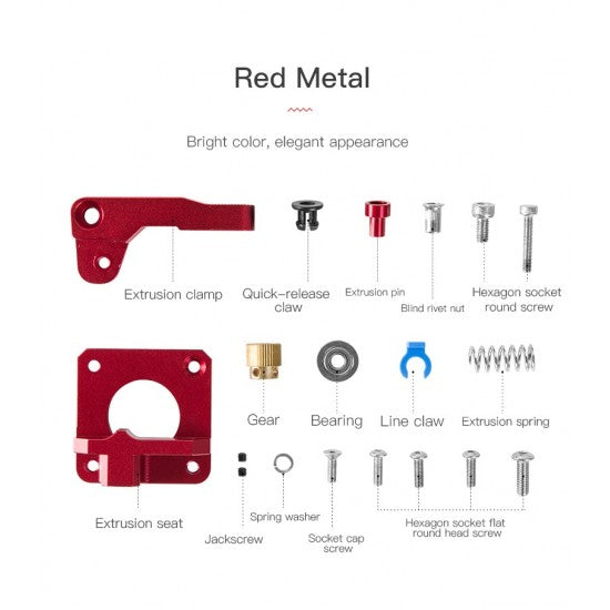 CREALITY 3D Printer Red Metal Extruder Kit - High Precision Upgrade for Ender 3/5, CR-10 Series | Perfect for DIY 3D Printing Projects & Professional Prototyping