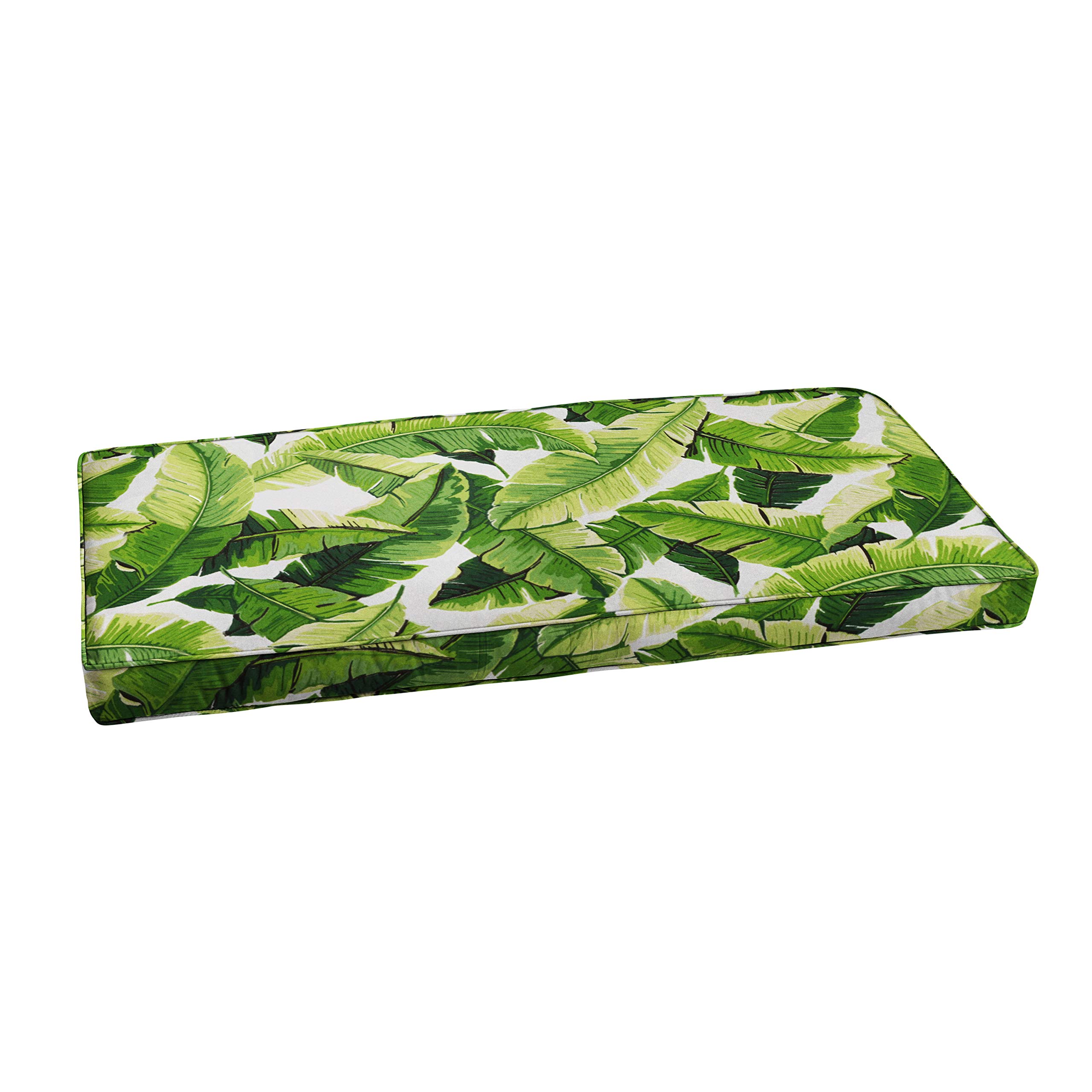 Sorra Home AZ775321TESC Indoor Outdoor Bench Cushion - 22.5 x 22.5 x 5 Inches, Waterproof Green Patio Seat Cushion for Garden, Porch, Deck & Poolside Furniture