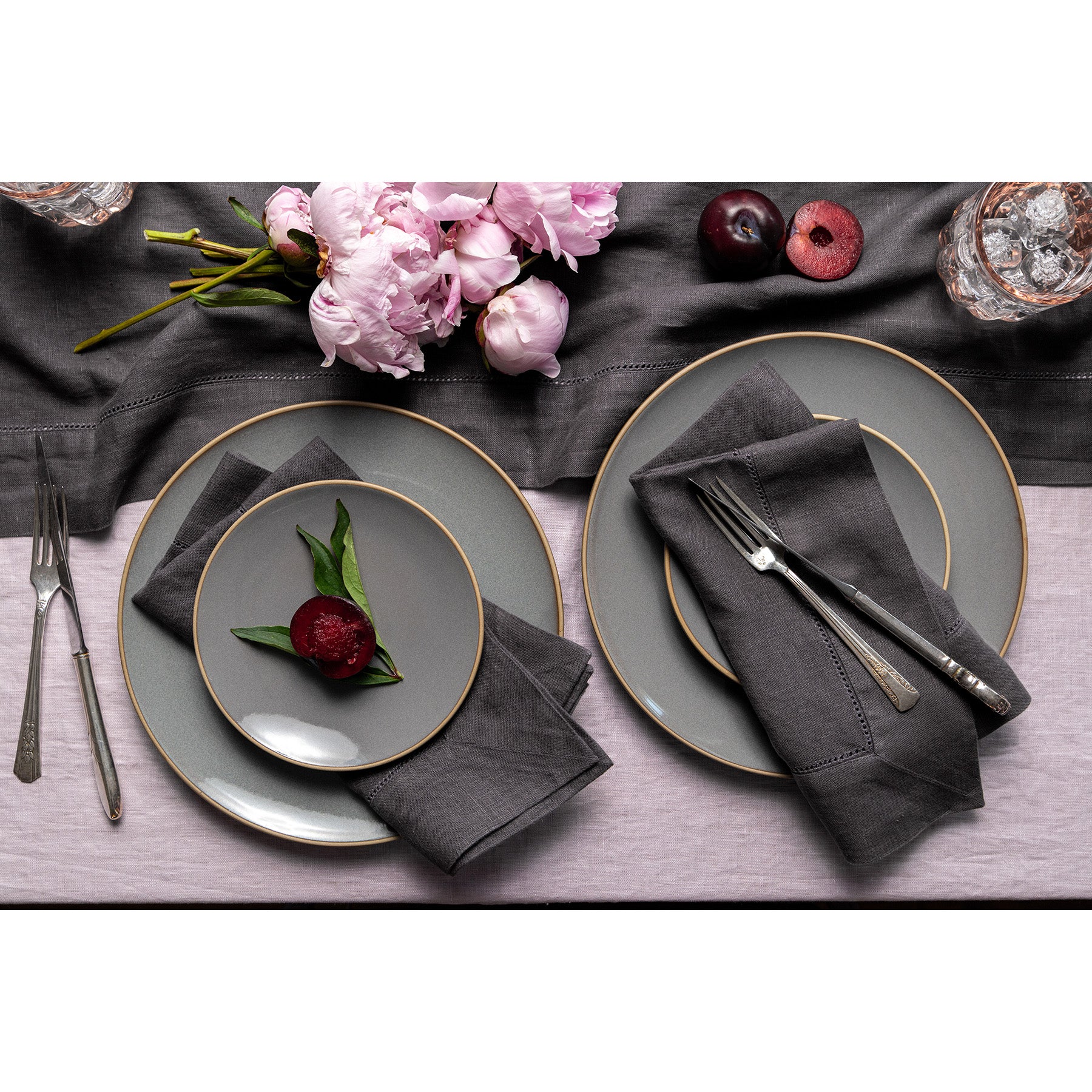 Premium Heavyweight Hemstitch Linen Napkins - Set of 4 - Elegant Dinner Party & Formal Dining Table Decor
