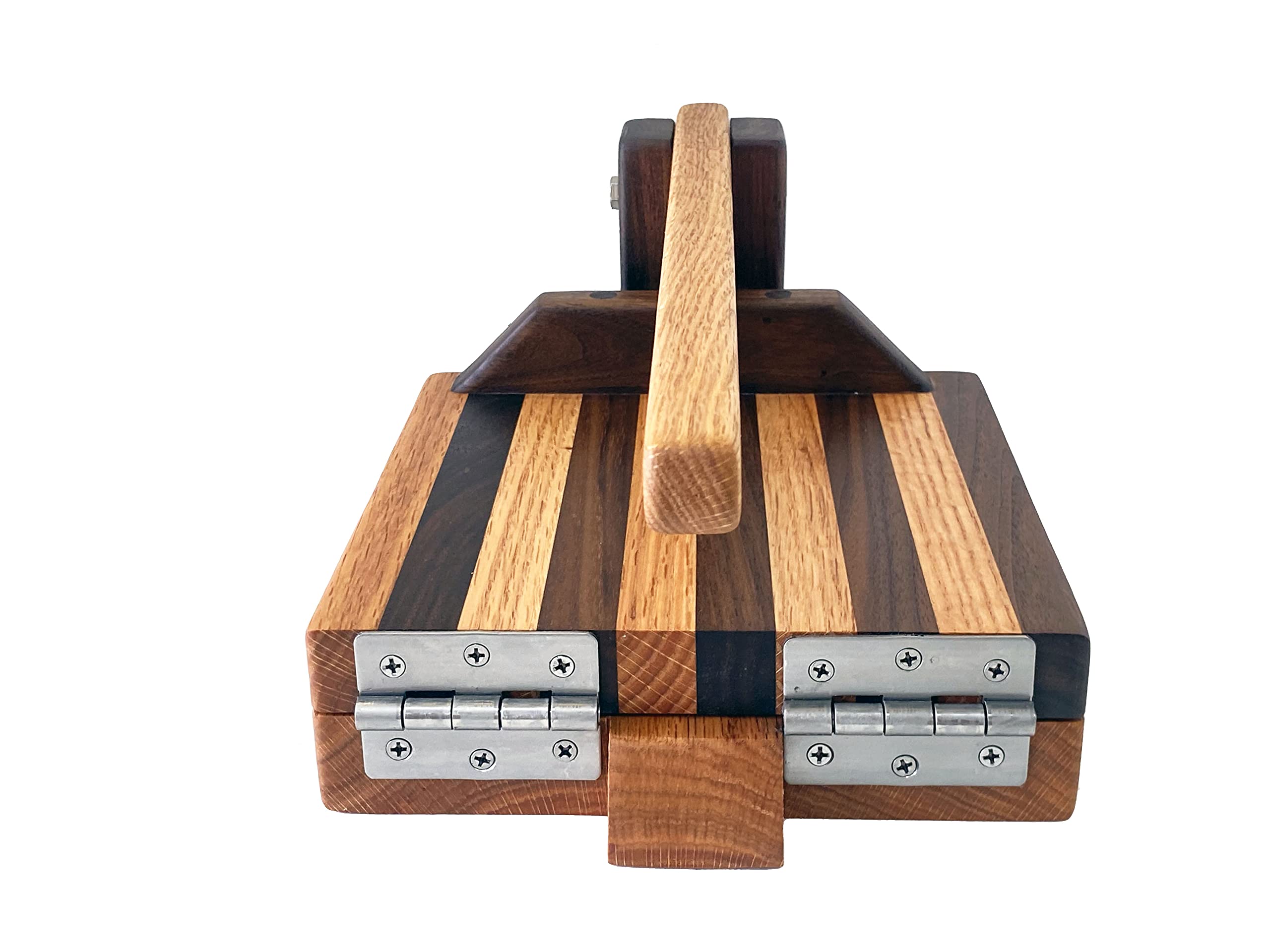 Premium 8 Inch Wooden Tortilla Press - Handcrafted Red Oak & Walnut Hardwood Tortilla Maker for Authentic Mexican Cuisine - Perfect for Making Tortillas, Roti, Burritos, Tacos and Patacones at Home or Restaurant