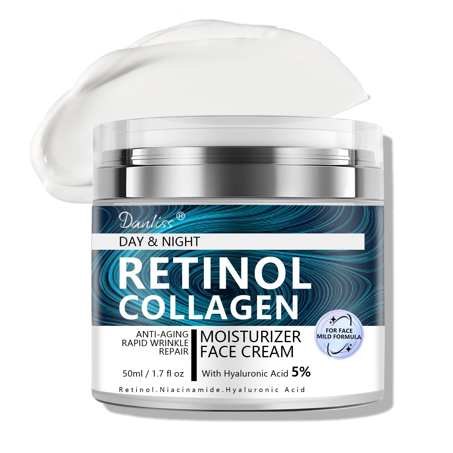Best Collagen Retinol Cream with Hyaluronic Acid - Day & Night Moisturizer for Face & Neck - Skin Tightening, Lifting & Wrinkle Repair Cream - 1.7 Oz - Perfect for Anti-Aging Routine & Daily Hydration