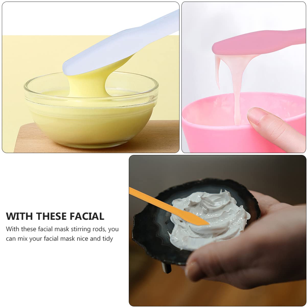 20 Pcs Silicone Mask Stirring Sticks - DIY Makeup Tool for Mixing Facial Masks, Mud Masks & Skincare Products | Perfect for Spa, Beauty Salon & At-Home Skincare Routine