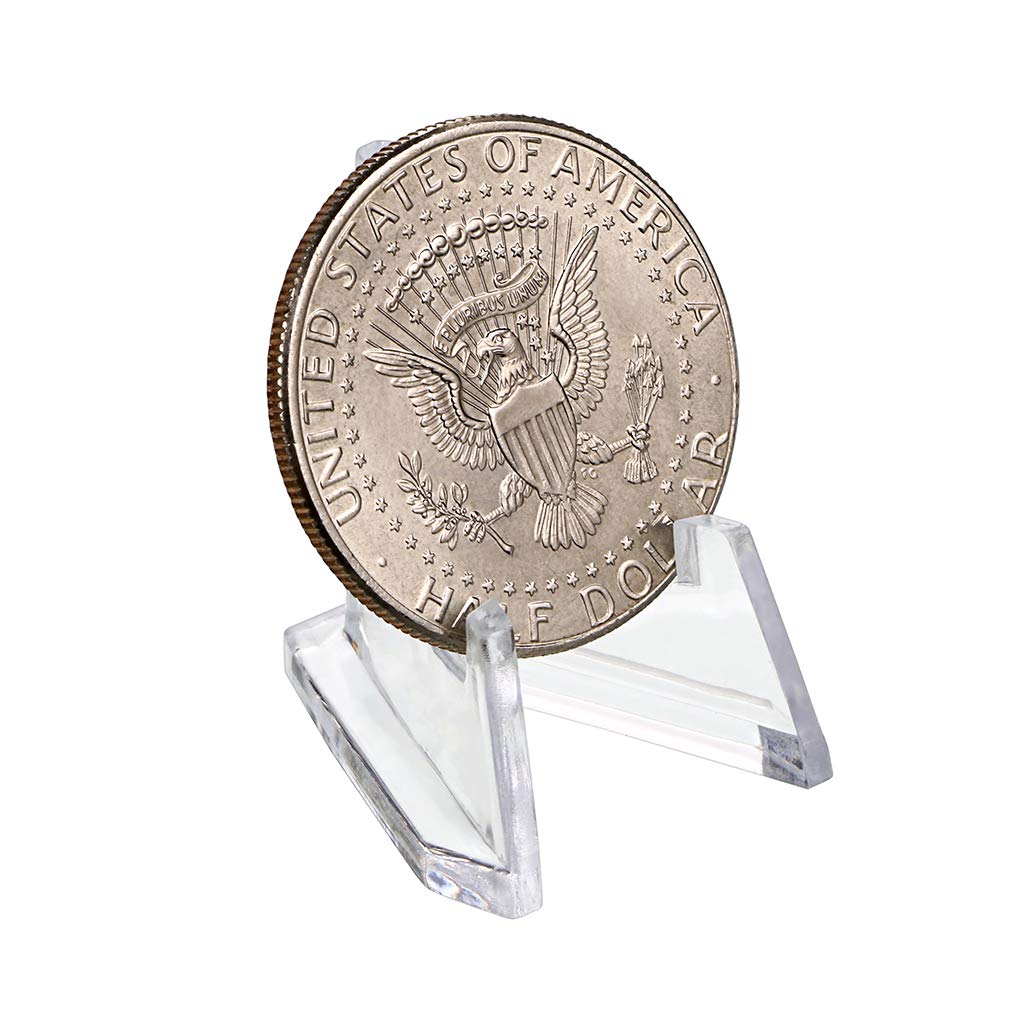 20 Pack Clear Acrylic Easel Stands for Coins, Watches & Medals - Display & Organize