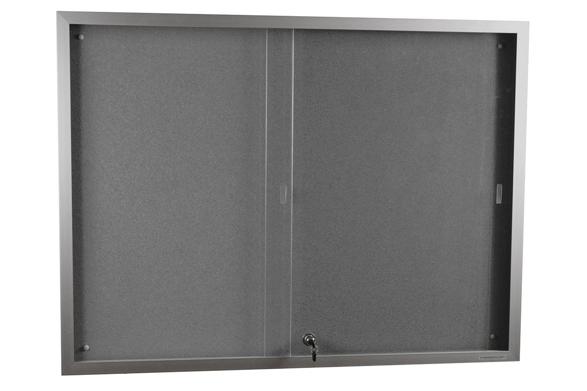Vision Felt Notice Board Sliding Door - 1200H x 2400W - Corkboard for Office, Home, or Classroom Organization - Perfect for Memos, Photos, and Reminders