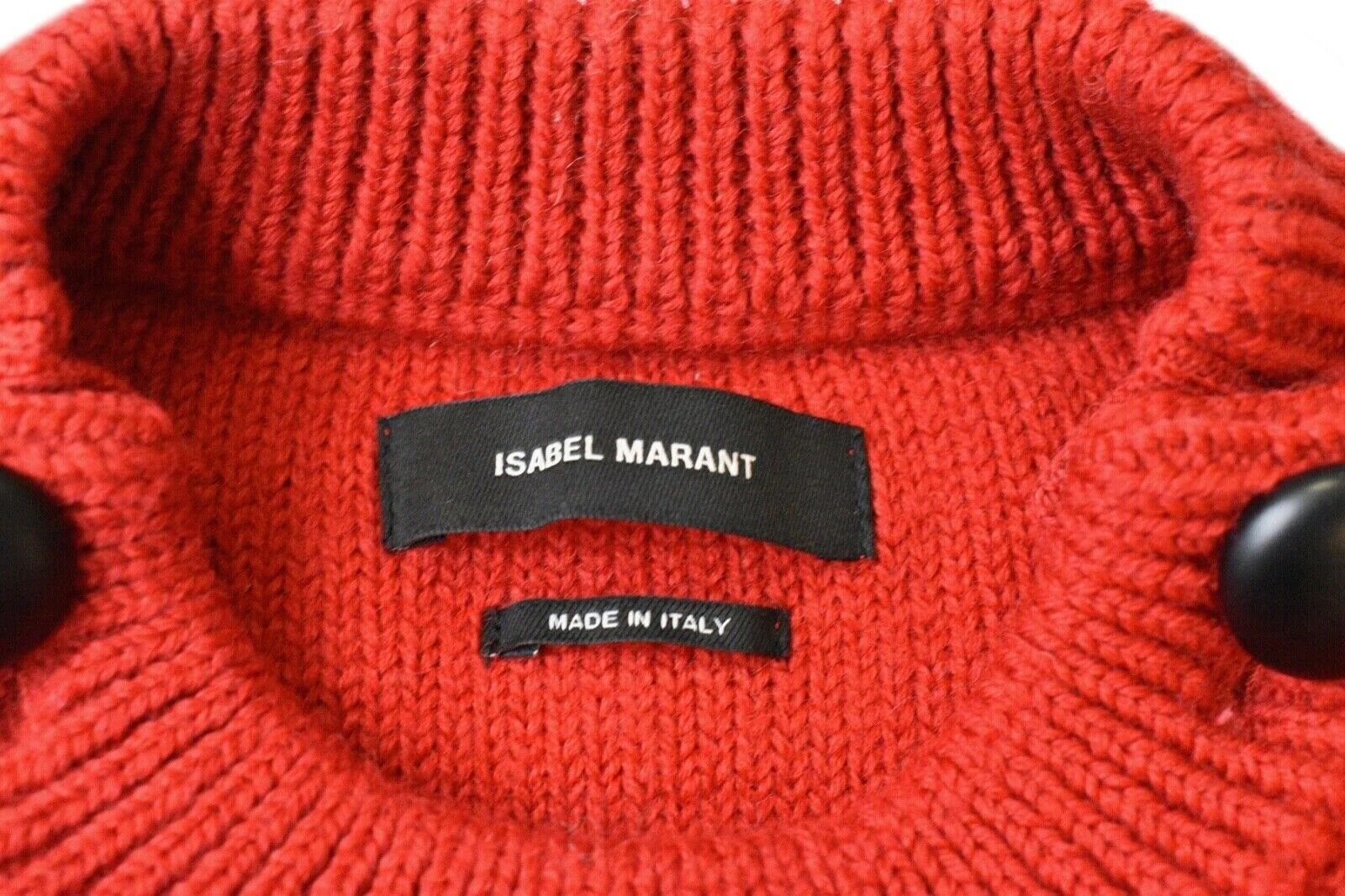 Isabel Marant Red Dustin Cable Knit Wool Sweater for Women | Size 36 / US Small | Cozy Winter Pullover for Casual Outfits & Holiday Gatherings