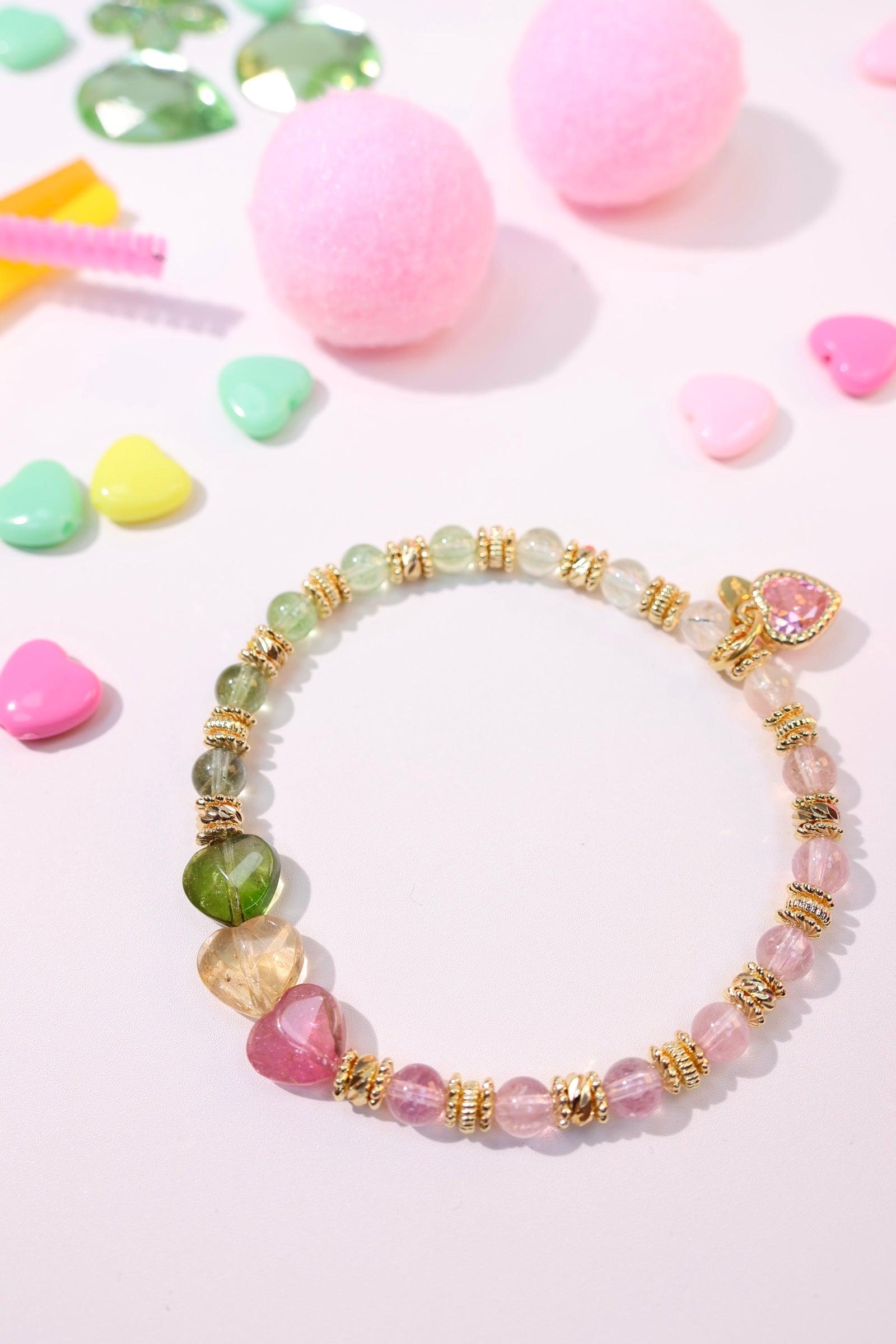 Gradient Heart Candy #05 Bracelet - Stylish Beaded Jewelry for Women, Trendy Fashion Accessory for Gifts, Parties & Everyday Wear