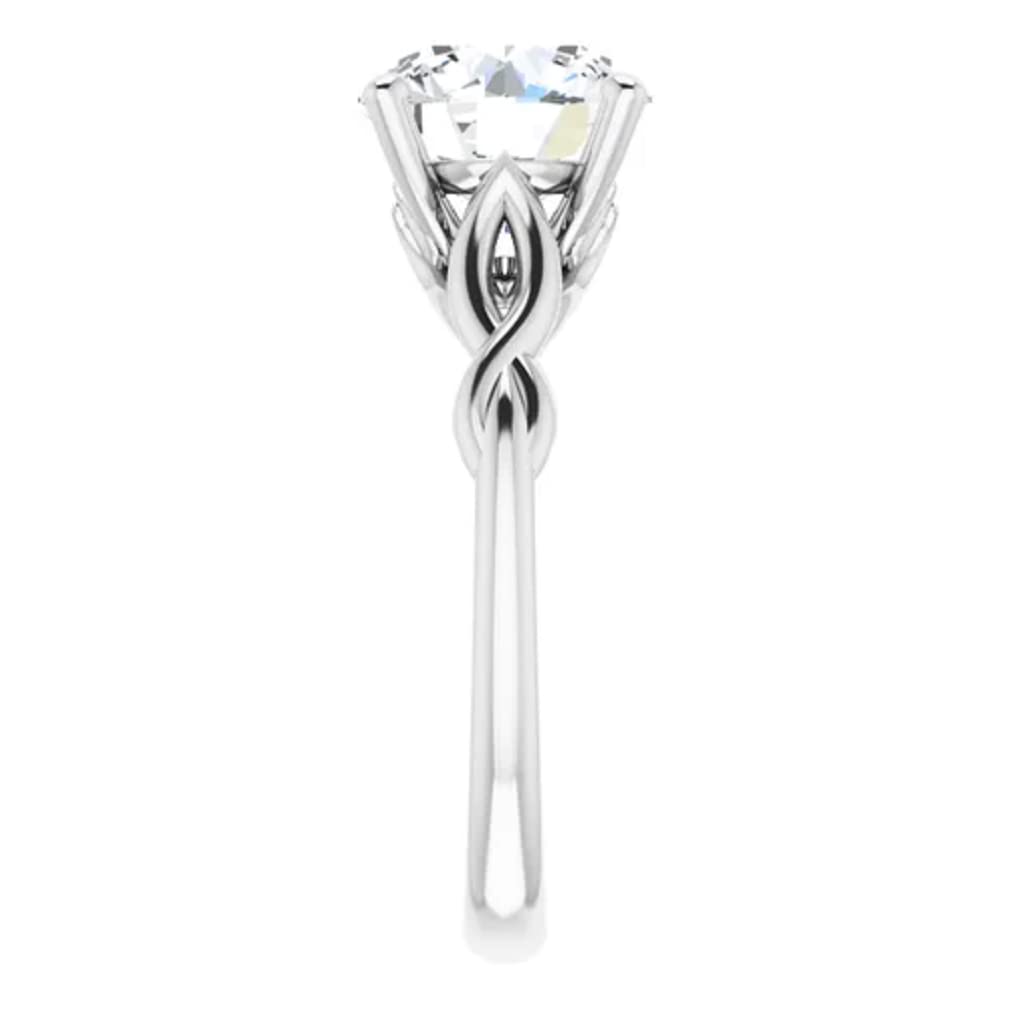 10K Solid White Gold Handmade Engagement Ring - 2 CT Round Cut Moissanite Diamond Solitaire Wedding Band for Women - Perfect for Proposals, Anniversaries & Bridal Jewelry Gifts