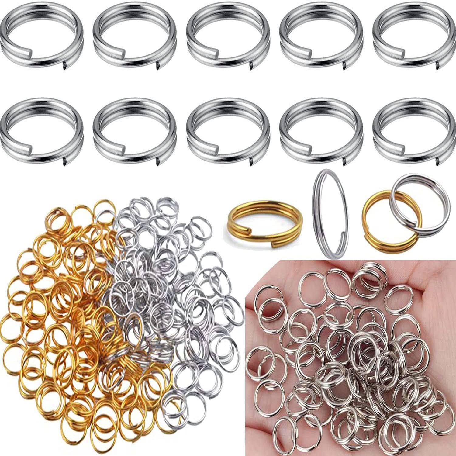 25-Pack Nickel Silver Split Key Rings for DIY Crafts, Keychains & Keys Organization - Durable Small Keychain Rings for Home, Office & Travel Accessories