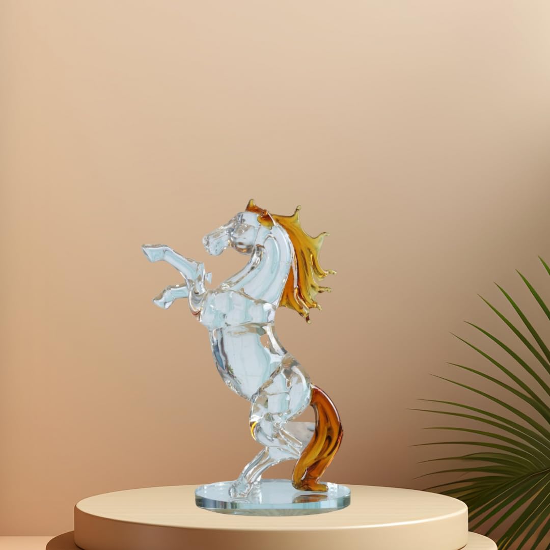 Premium Crystal Glass Horse Figurine Collection - Elegant Animal Paperweight, Home & Office Desk Decor, Unique Gift for Kids Birthday, Wedding, Housewarming (Perfect for Home Decor, Office Desk, Gift Giving)