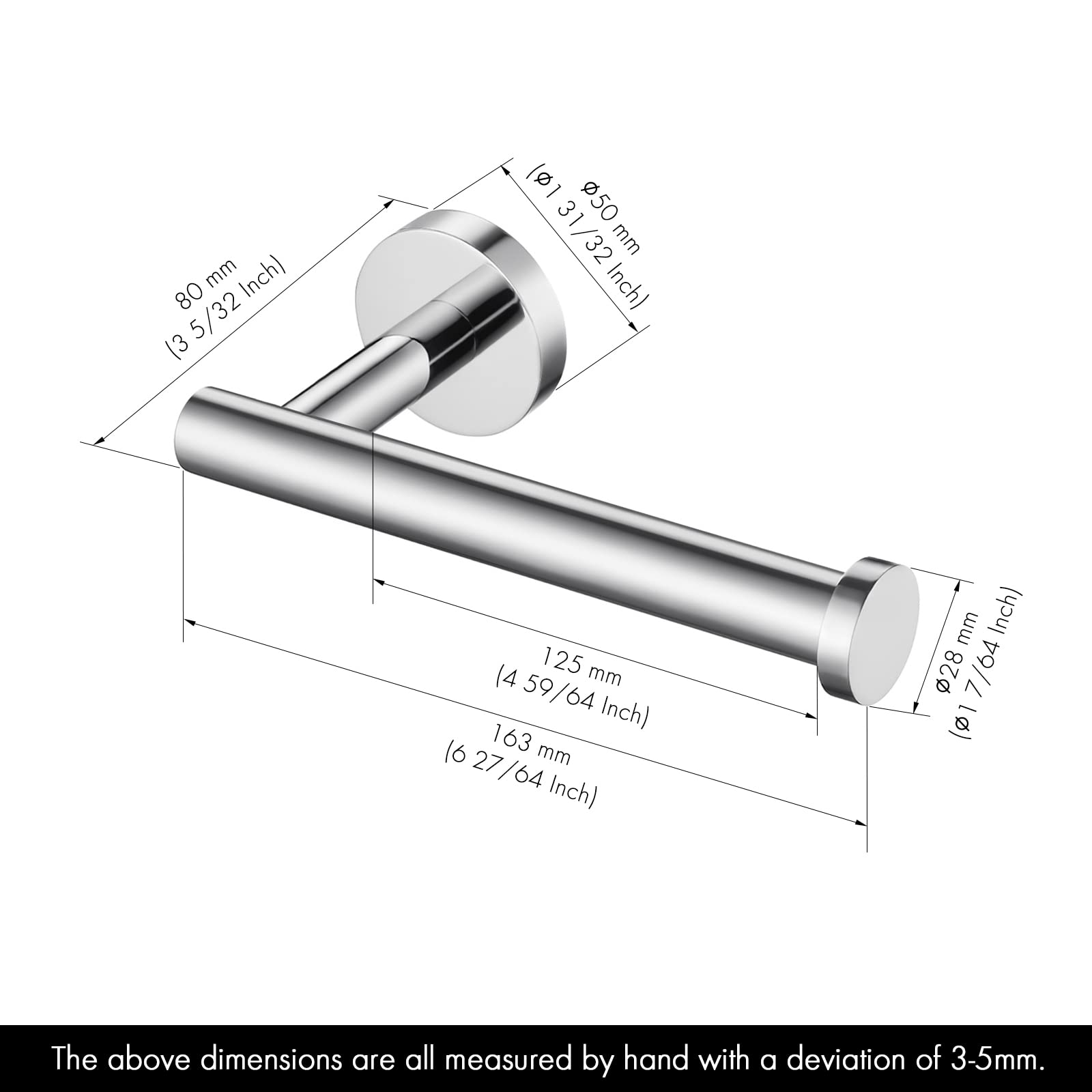 KES Chrome Toilet Paper Holder - Stainless Steel Wall Mounted Bathroom Tissue Dispenser - Contemporary Style Loo Roll Holder for Home & Kitchen (Polished Steel, Model A2175S12) - Perfect for Modern Bathrooms, Powder Rooms & Kitchen Pantries