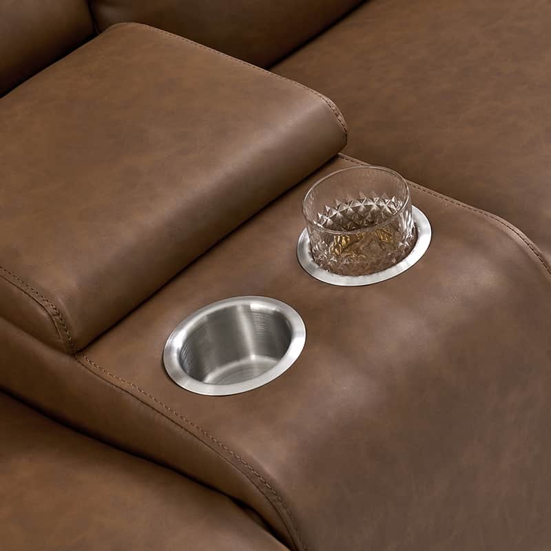 Celisha Power Reclining Sofa with Storage Console & Wide Seats - Modern Recliner Couch with USB Charging for Living Room, Home Theater & Family Room Comfort