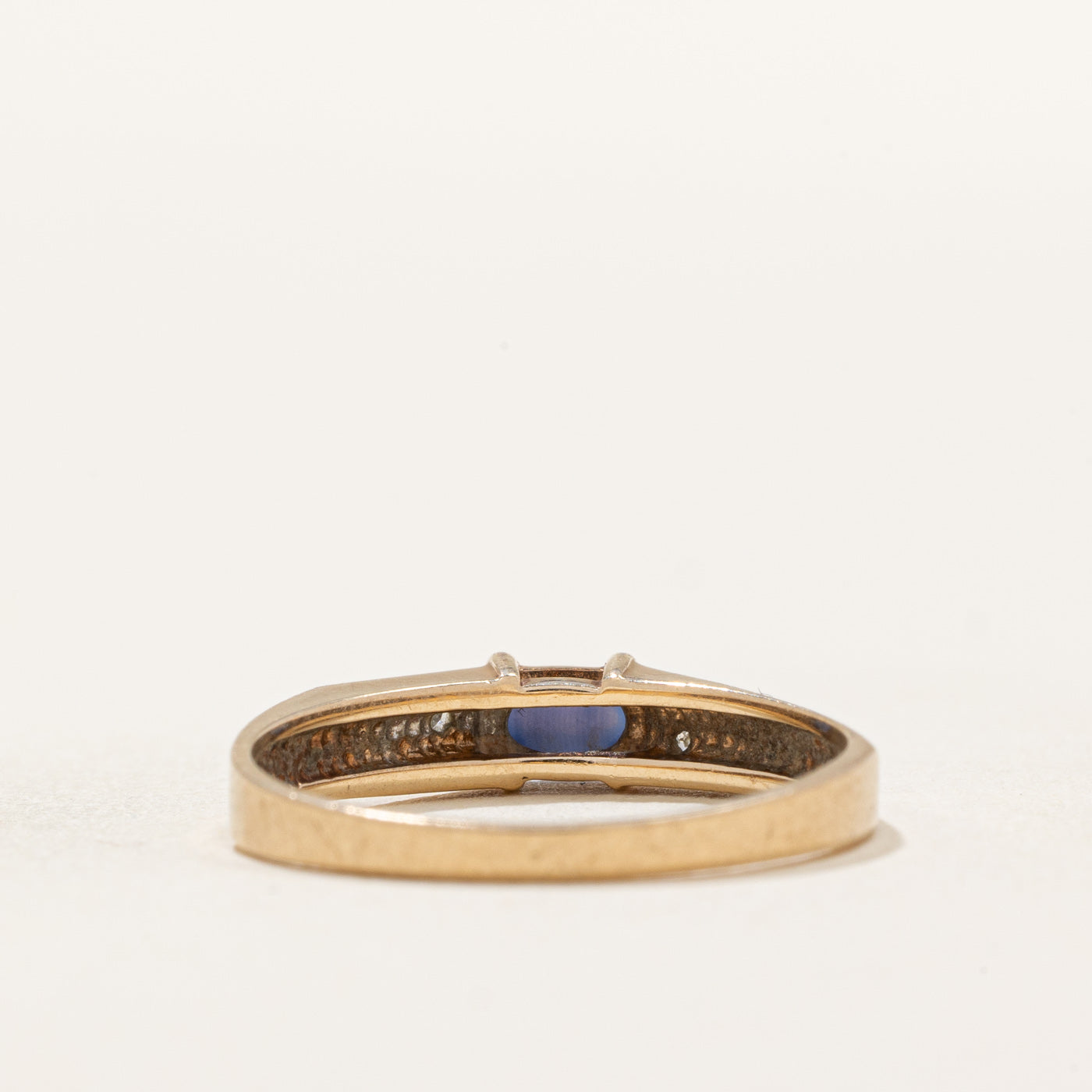 Synthetic Star Sapphire and Diamond Ring - 0.30ct Sapphire with 0.01ctw Diamonds - Size 6.25 - Elegant Jewelry for Engagement, Wedding, Anniversary Gifts & Special Occasions