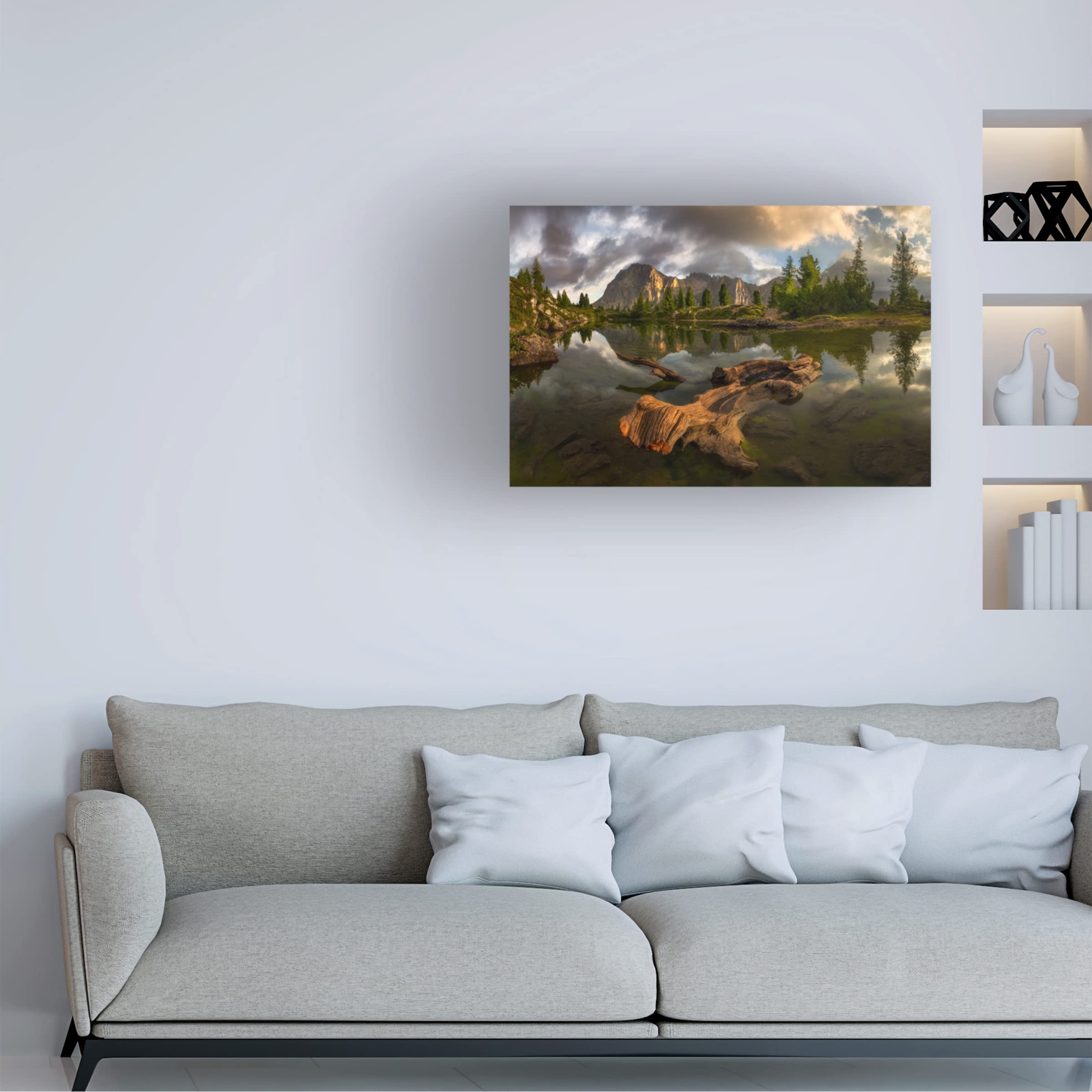 Trademark Fine Art 'Calm' Canvas Wall Art by Tomasz Rojek - Serene Landscape Painting for Living Room, Bedroom & Office Decor