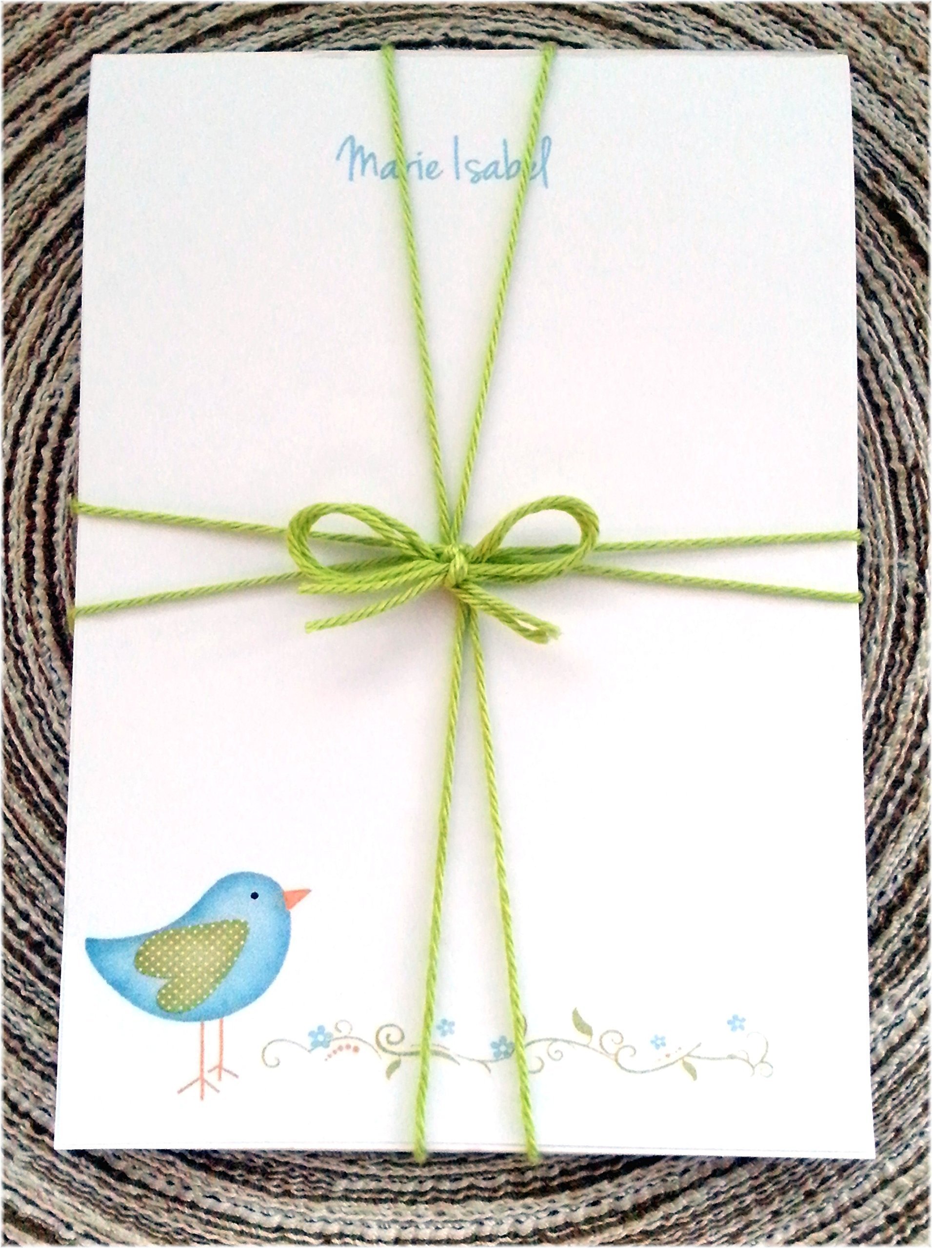Personalized Blue Birdie Notepad - Custom Name Notepad for Office, School & Home Use - Perfect for Notes, Lists & Memos