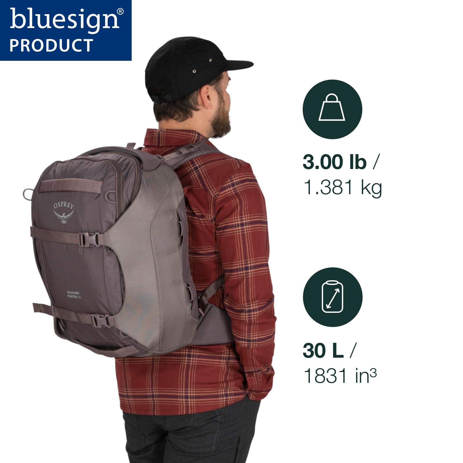 Osprey Sojourn Porter 30L Travel Backpack - Lightweight Carry-On Luggage for Men & Women, Brindle Brown - Perfect for Air Travel, Weekend Trips & Urban Commuting