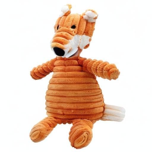 Durable Interactive Plush Dog Chew Toys for Puppies & Medium Dogs - Cute Fox Stuffed Animal with Crinkle Paper & Funny Sounds - Perfect for Teething, Playtime & Training Sessions
