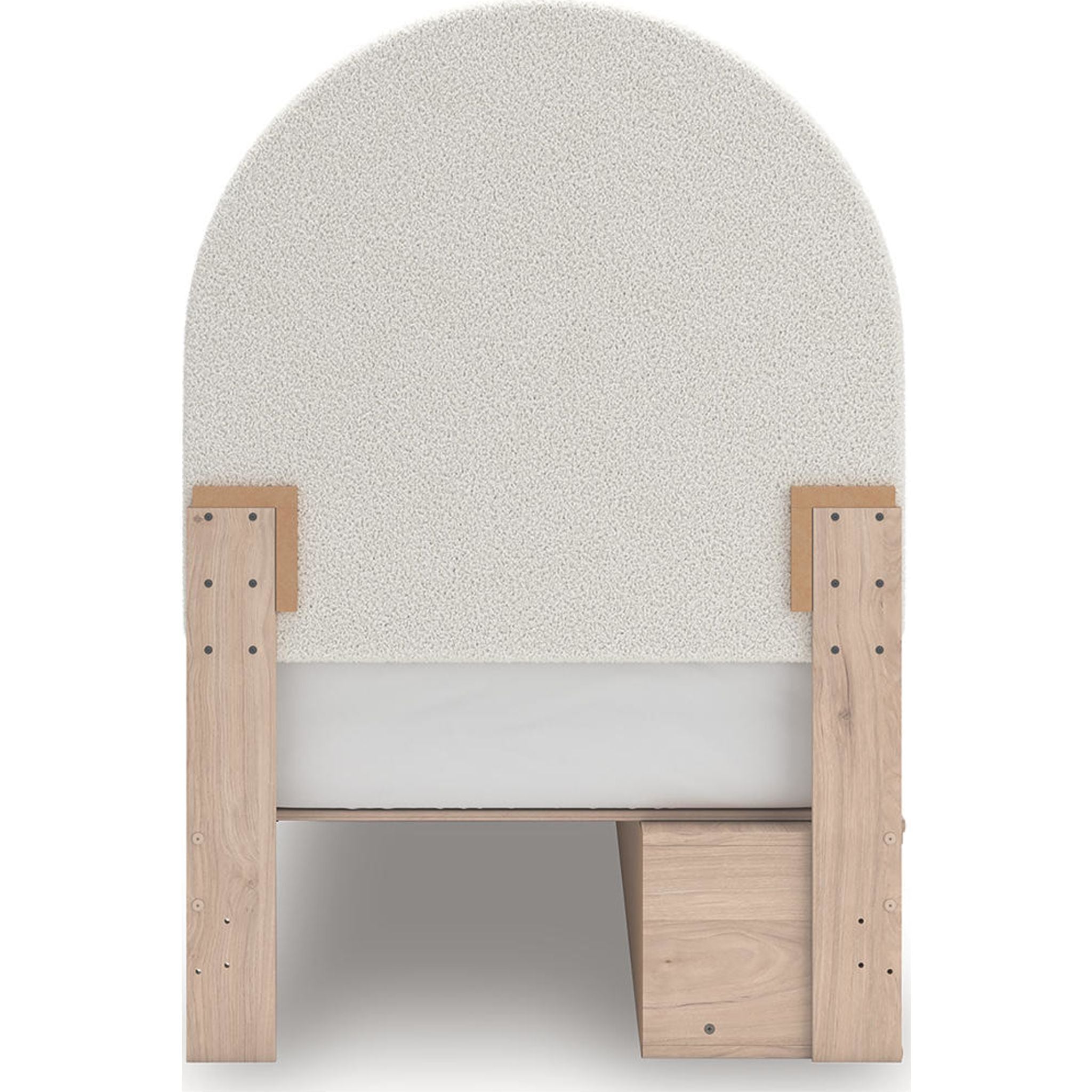 Arloster Platform Bed Frame with 2 Storage Drawers - Modern Tan & White Wooden Bed - Perfect for Small Bedrooms, Guest Rooms & Studio Apartments